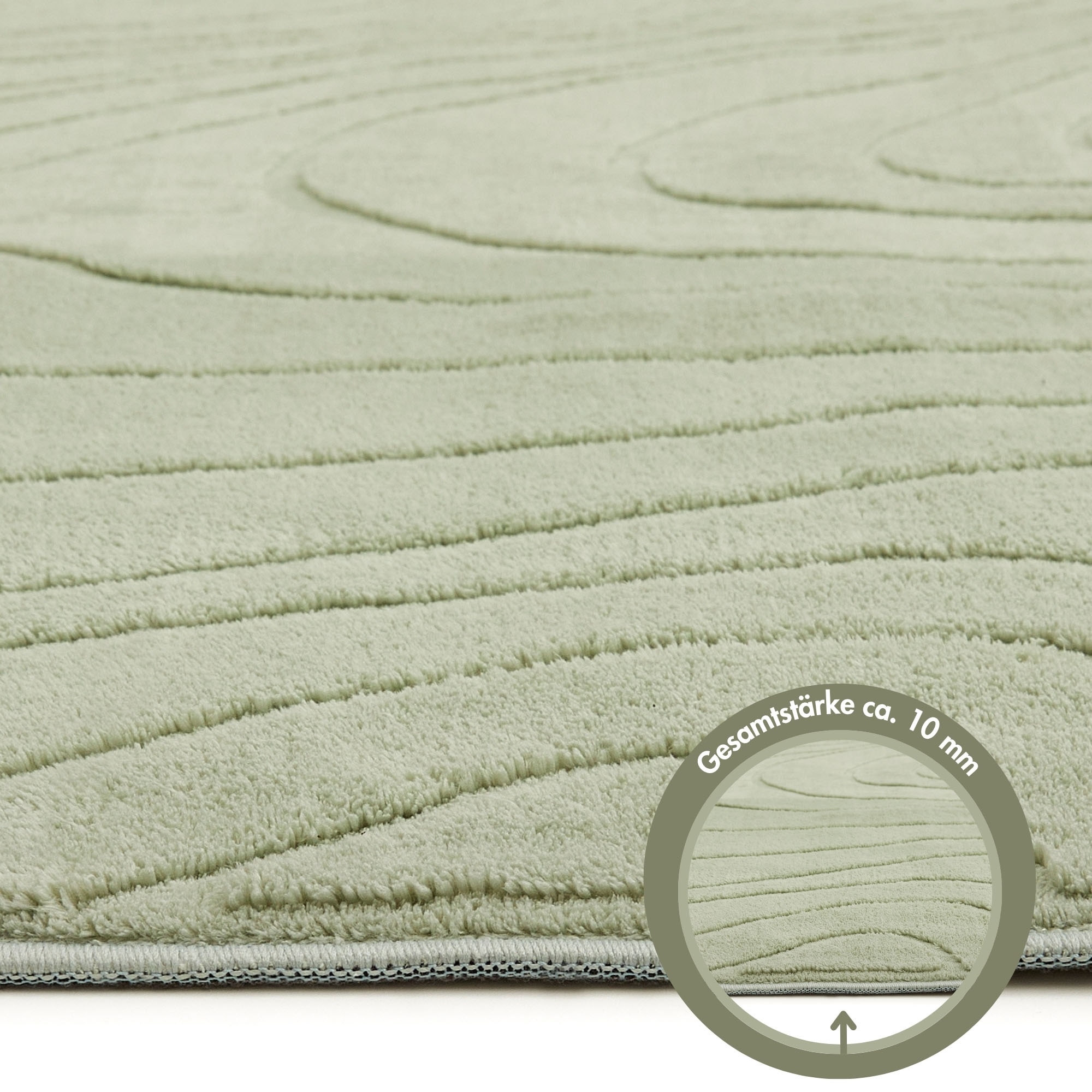 Andiamo Teppich »Dale« rechteckig 10 mm Höhe Uni Farben, Hoch-Tief-Struktur, Carving-Effekt, Wohnzimmer