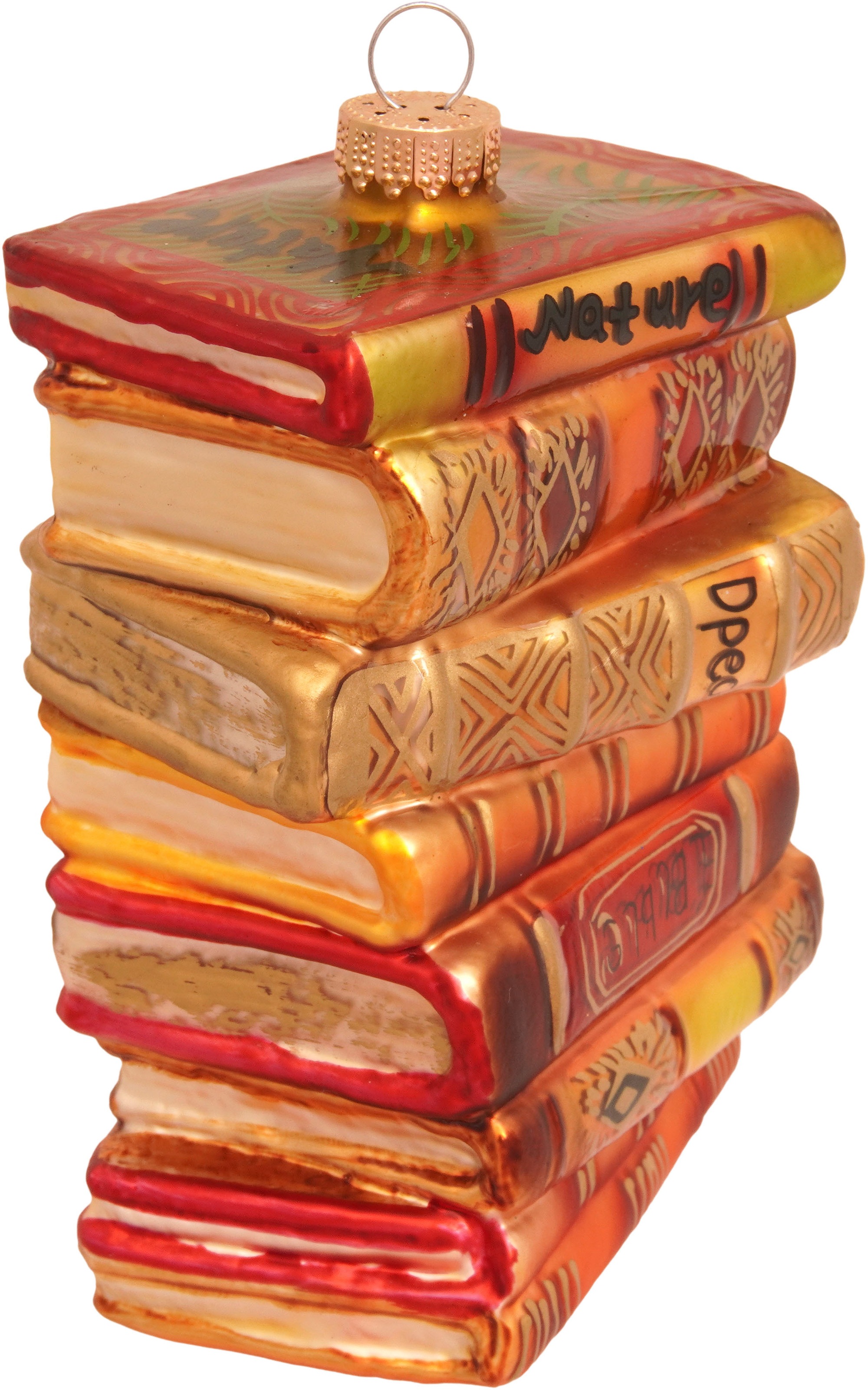 Krebs Glas Lauscha Christbaumschmuck »Antiker Bücherstapel, Weihnachtsdeko, Christbaumschmuck«, (1 tlg.), mundgeblasen