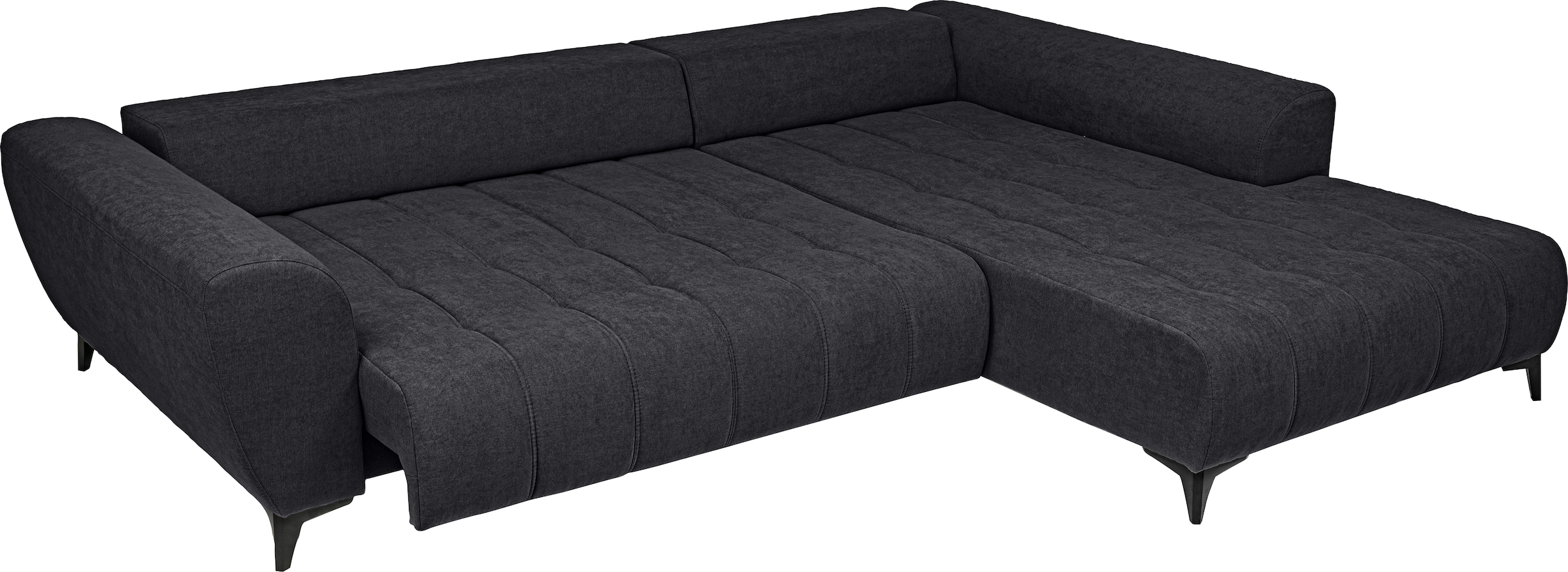 WERK2 Ecksofa »Garay, XXL-Liegefläche: elektrisch ausziehbar auf ca. 228×126 cm« Luxus in Übergröße: XXL-Liegefläche, Komfort-Ottomane & stilvolle Füße