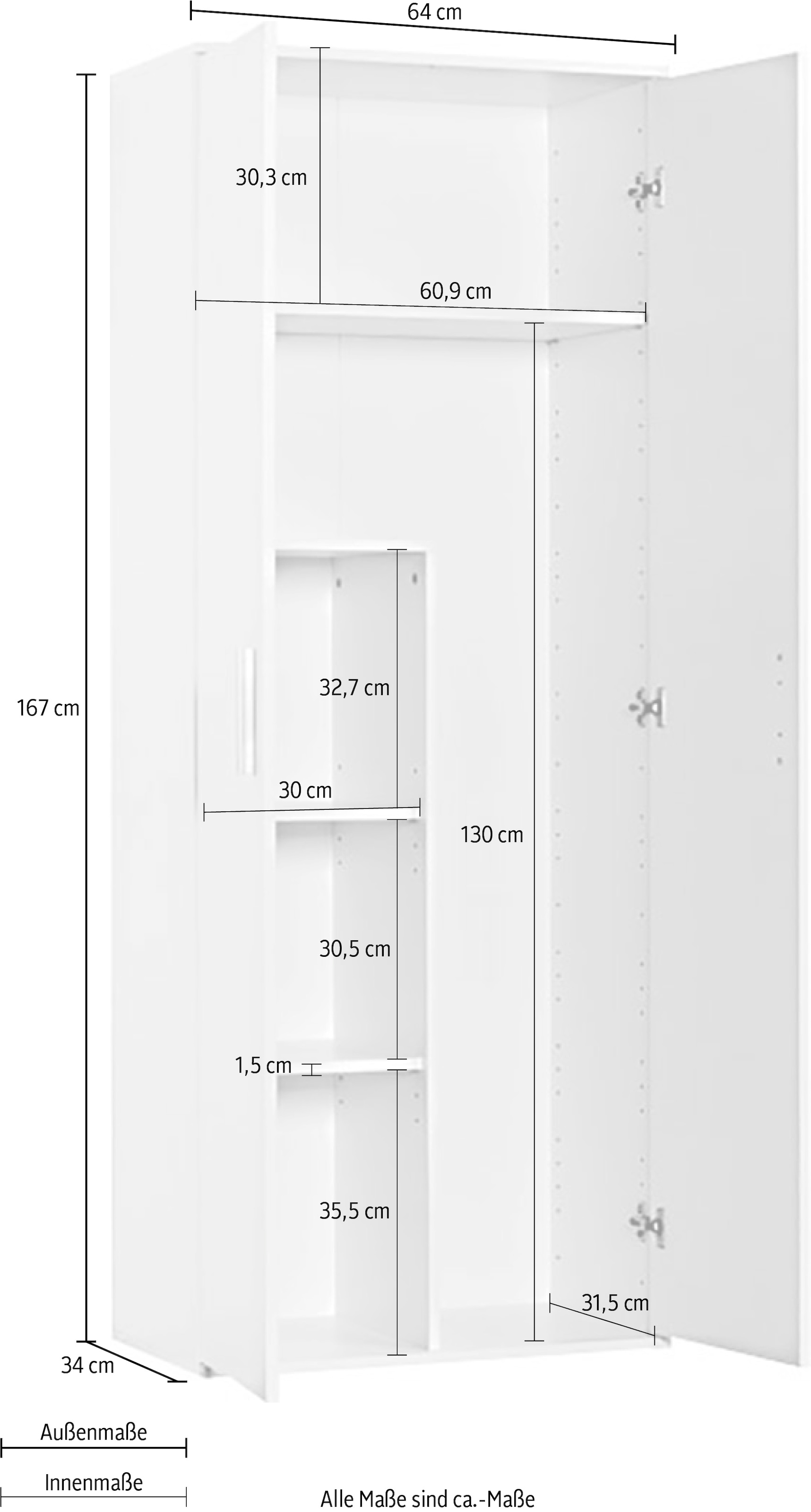 Procontour Hochschrank »Clara«, Breite 64cm, Einlegeböden Raten mit kaufen auf