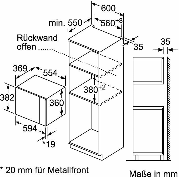 NEFF Einbau-Mikrowelle »N 50 XXL Jahren W 3 HLAGD53N0«, mit 900 Grill-Mikrowelle, Garantie