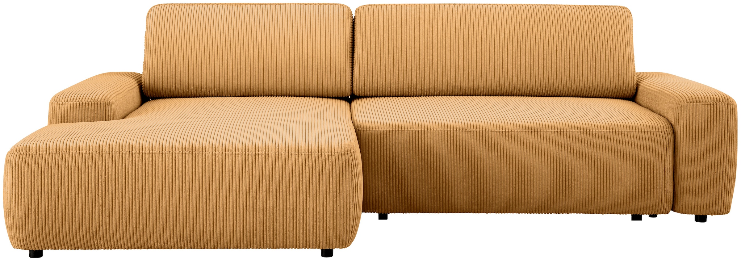 Home affaire Ecksofa »TORGE (264cm), Schlafsofa in Cord, Samtvelours o Struktur fein, L-Form« Schlaffunktion, Bettkasten, Liegefläche: 125/210 cm