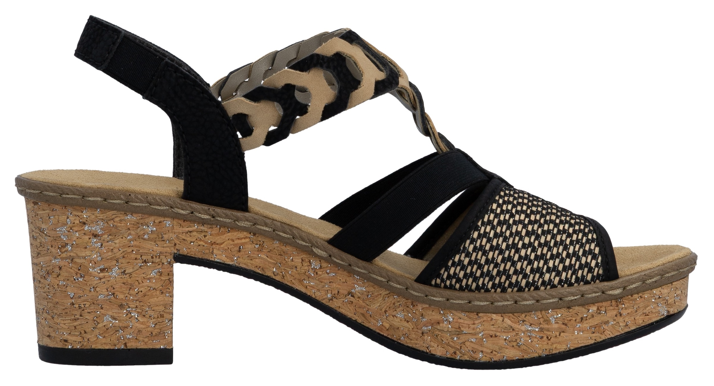 Rieker Sandalette  , Sommerschuh, Sandale, Plateauabsatz, in elegantem Look