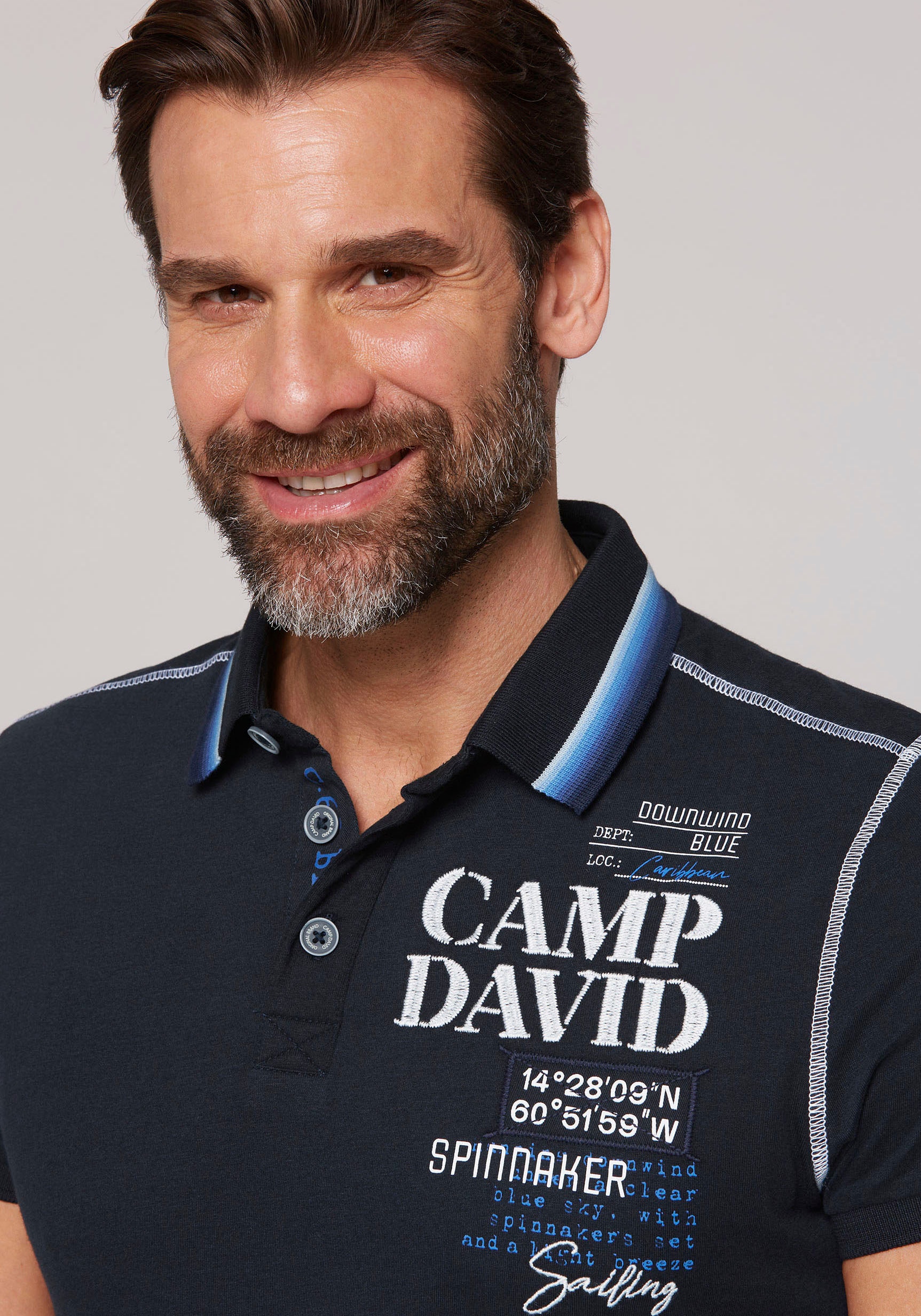 CAMP DAVID Poloshirt, mit Logo-Applikationen