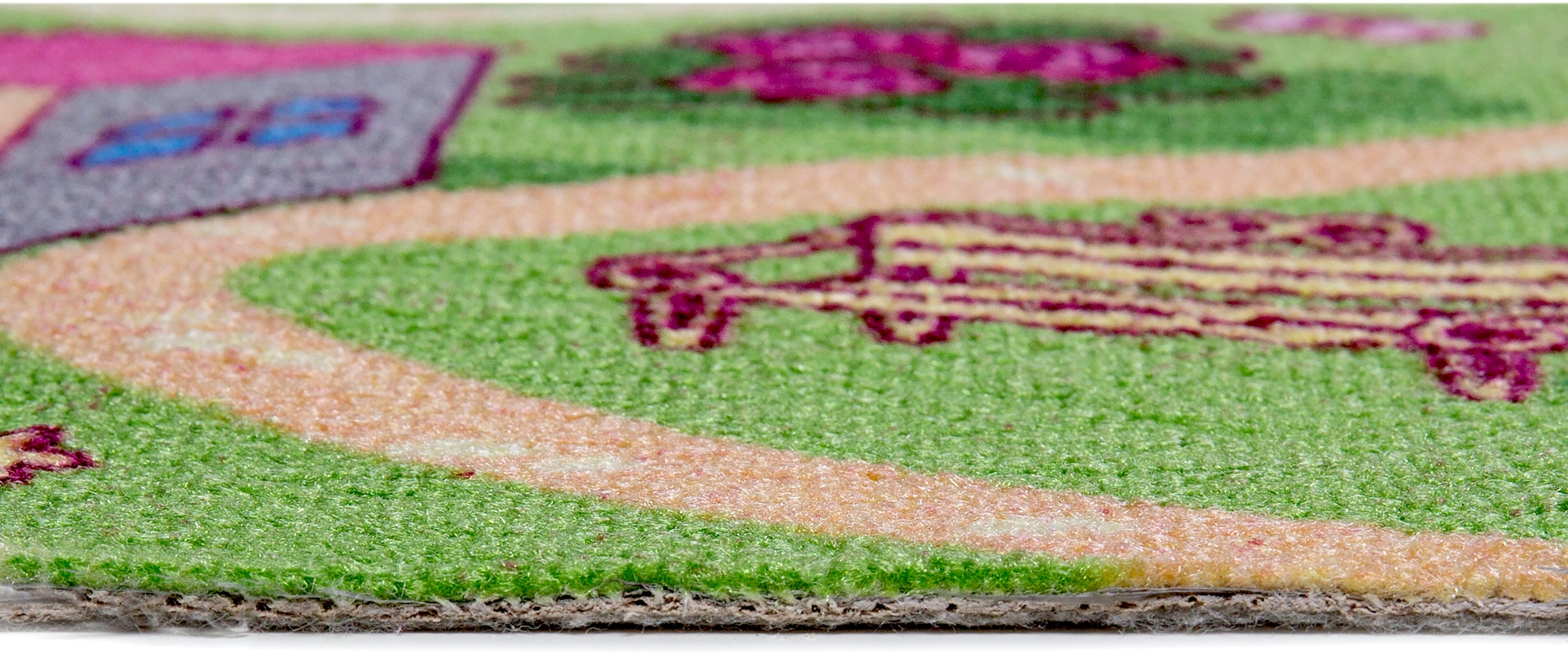 Andiamo Teppichboden »Sweet Towny, Schlinge, Made in Belgium«, rechteckig, 6,5 mm Höhe, bedruckt, Spielteppich, Breite 400 cm, Motiv Straße, Kinderzimmer