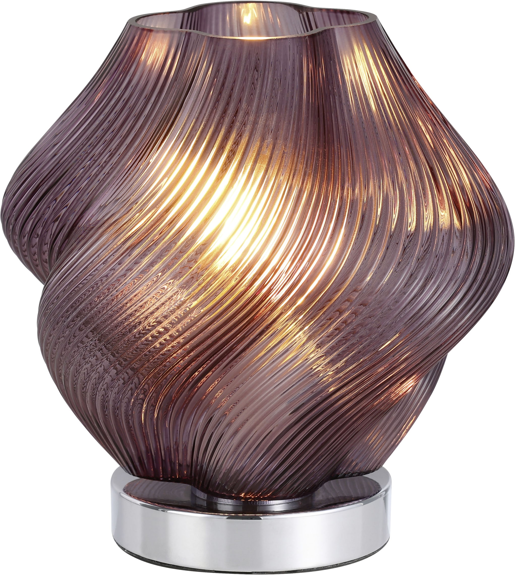 EGLO LED Tischleuchte »VICENNE« E27 1 Stk. Tischleuchte, Lampe, Schlafzimmer, chrom Glas, H:23 cm, Ø 22 cm
