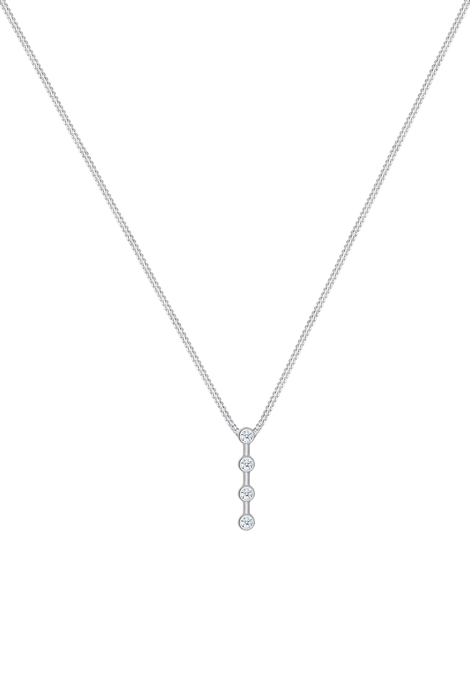 Elli DIAMONDS Silberkette »Halskette Diamant Weiß Brillantschliff (0.06ct) 925 Sterling Silber«