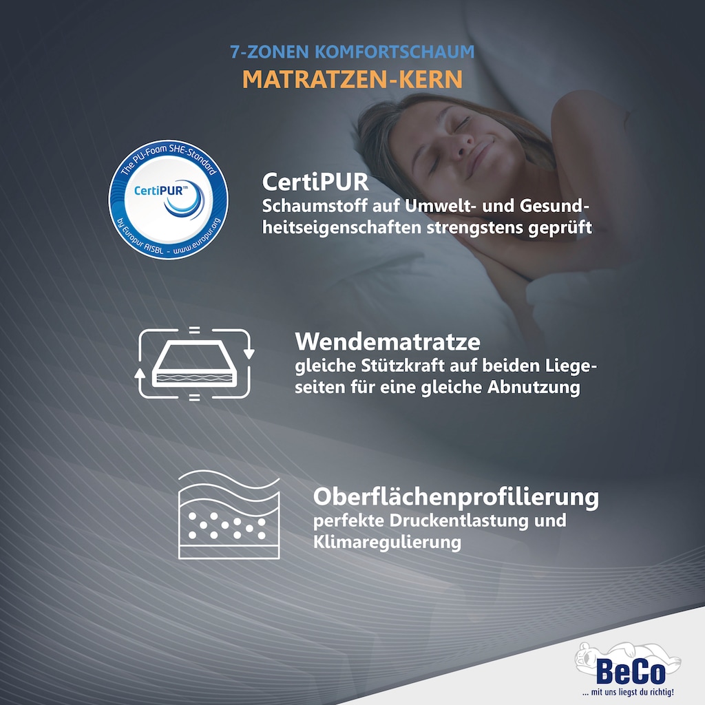 Beco Komfortschaummatratze »Medibett«, 15 cm hoch, Raumgewicht: 28 kg/m³, (1 St.)