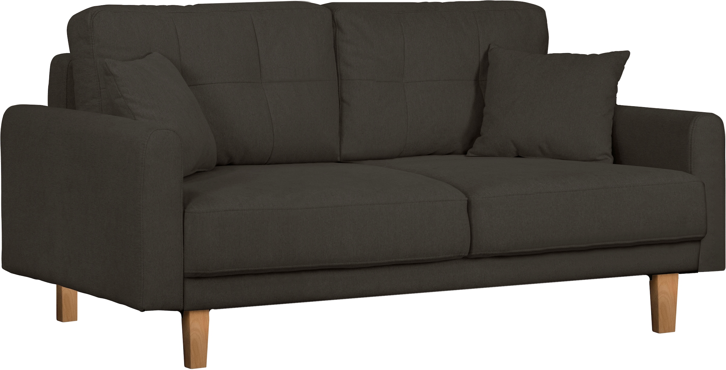OTTO home 2-Sitzer »TRIPLO mit Wellenunterfederung, Maße B/T/H: 165/100/89 cm« Sofa mit Steppung im Rückenbereich, incl. Rückenkissen und Zierkissen