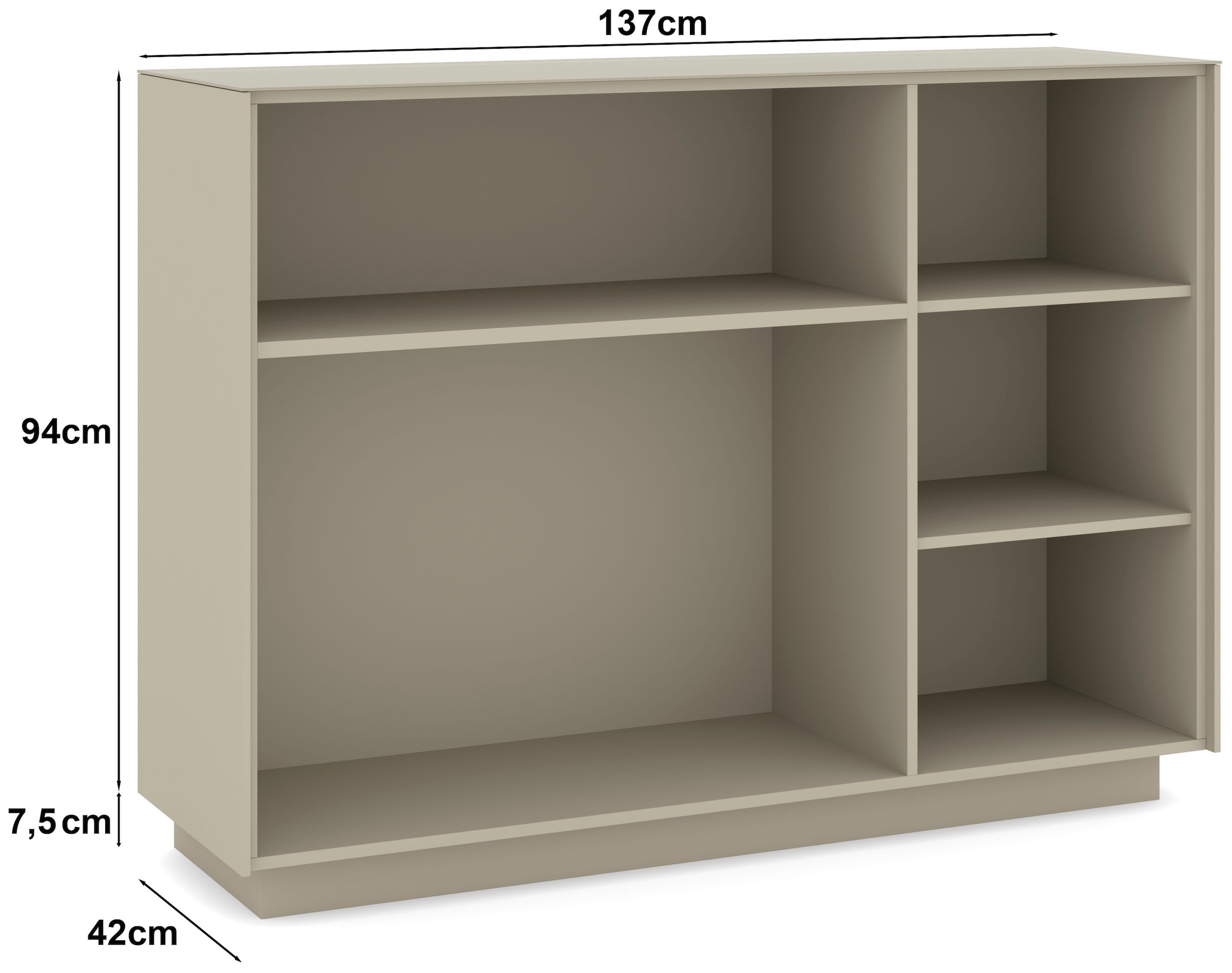 set one by Musterring Sideboard »Reno« 1 Stk. tlg. Mit Sockel in diversen Farben, 102 cm Höhe & Farbauswahl