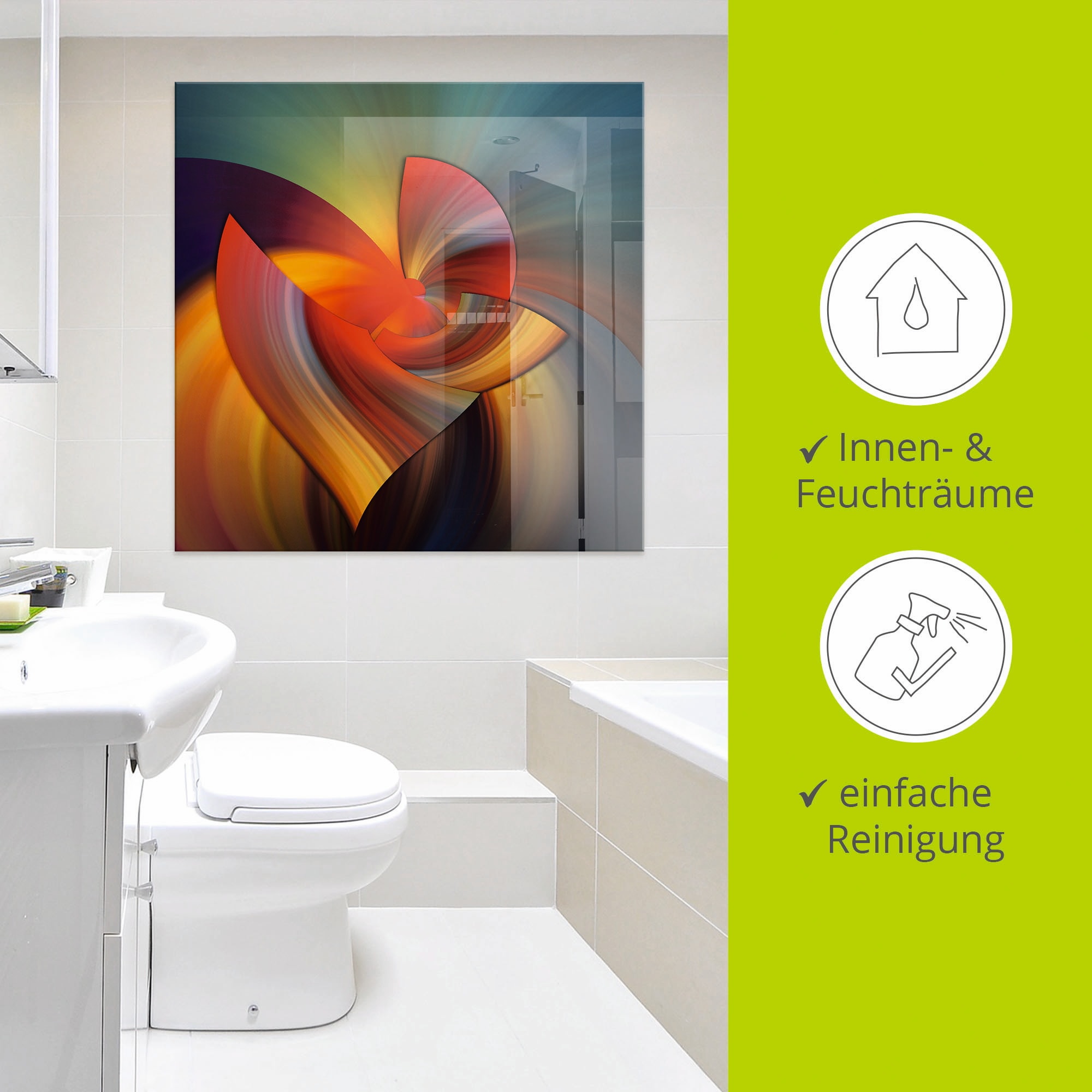 Artland Glasbild »Abstraktes in bunt« Muster 1 Stk. tlg. in verschiedenen Größen