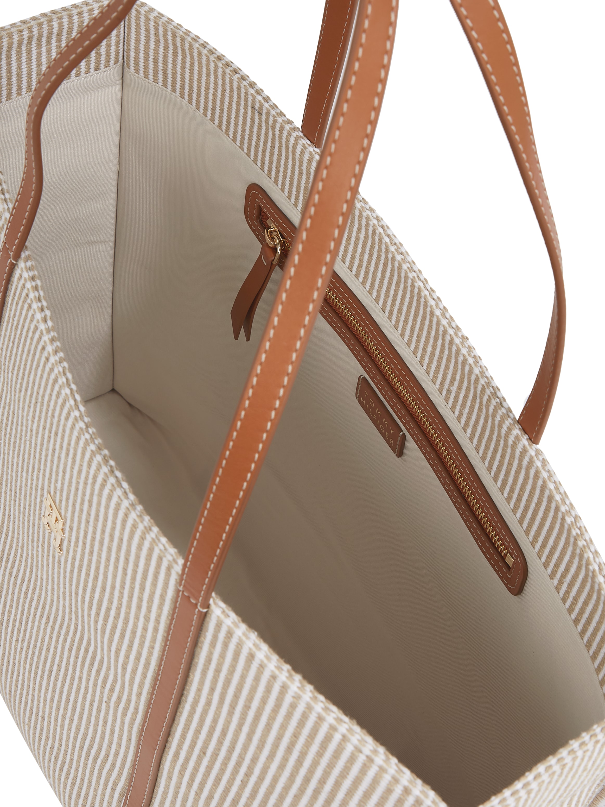 Tommy Hilfiger Tragetasche »TH PREMIUM BEACH LE TOTE«, Damen Henkeltasche, Shopper, Schultertasche mit Streifen