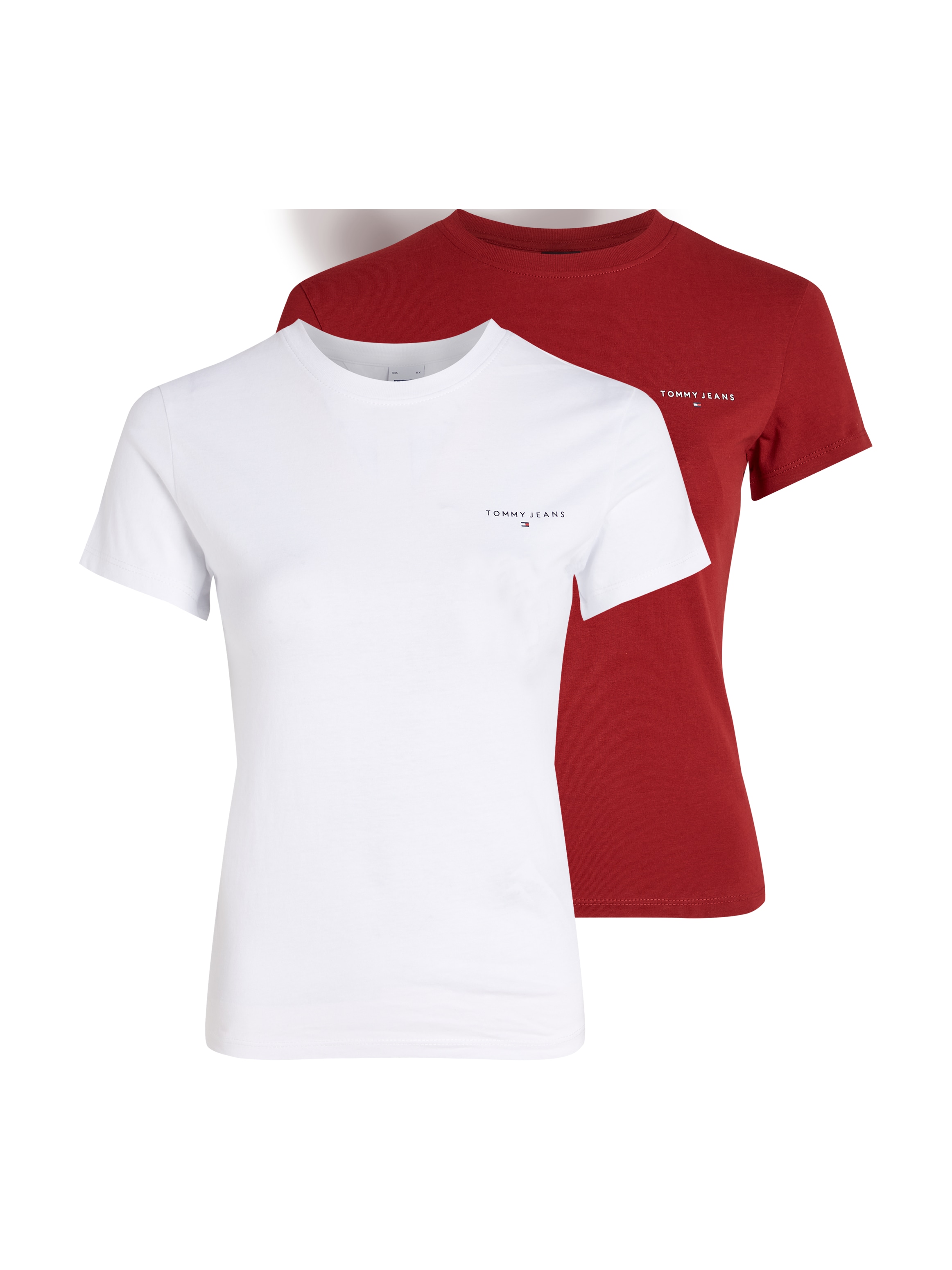 T-Shirt »Tjw 2Pack Slim Linear Tee«, mit Logoschriftzug, in Unifarbe