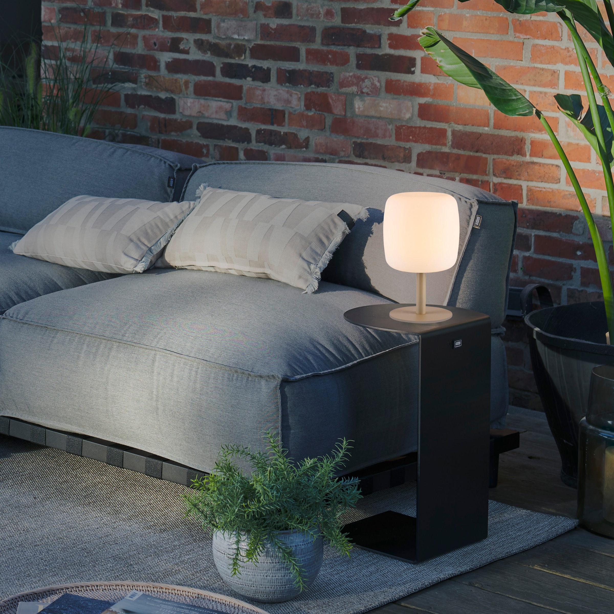 SCHÖNER WOHNEN-Kollektion LED Außen-Tischleuchte »LUMARA« LED-Board 1 Stk. Warmweiß Kabellose Akku-Lampe, dimmbar, IP54, Macchiato – für innen & außen