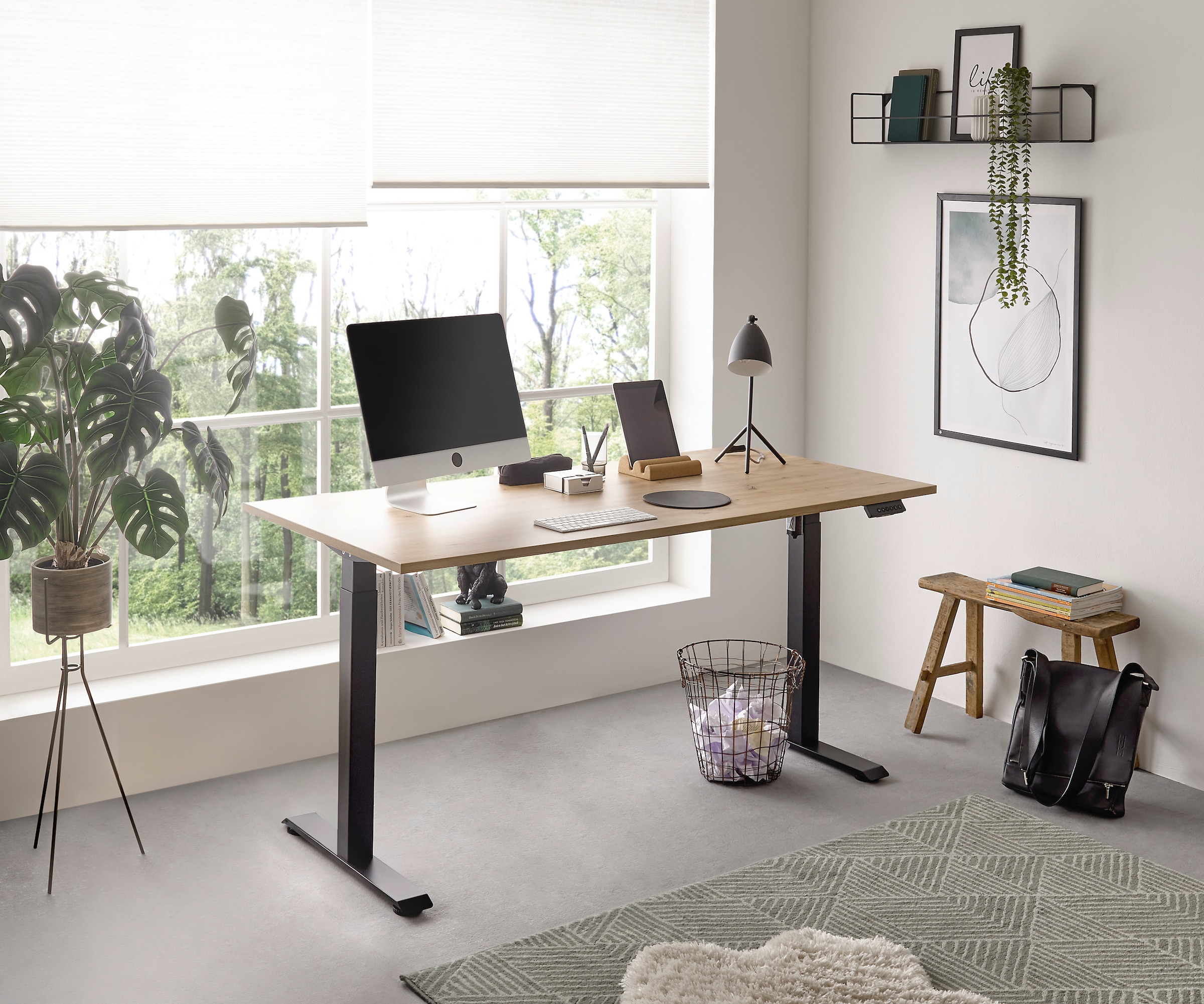 BEGA OFFICE Schreibtisch 2 Stk. tlg. Breite 137 cm, stufenlos höhenverstellbar 74-117 cm