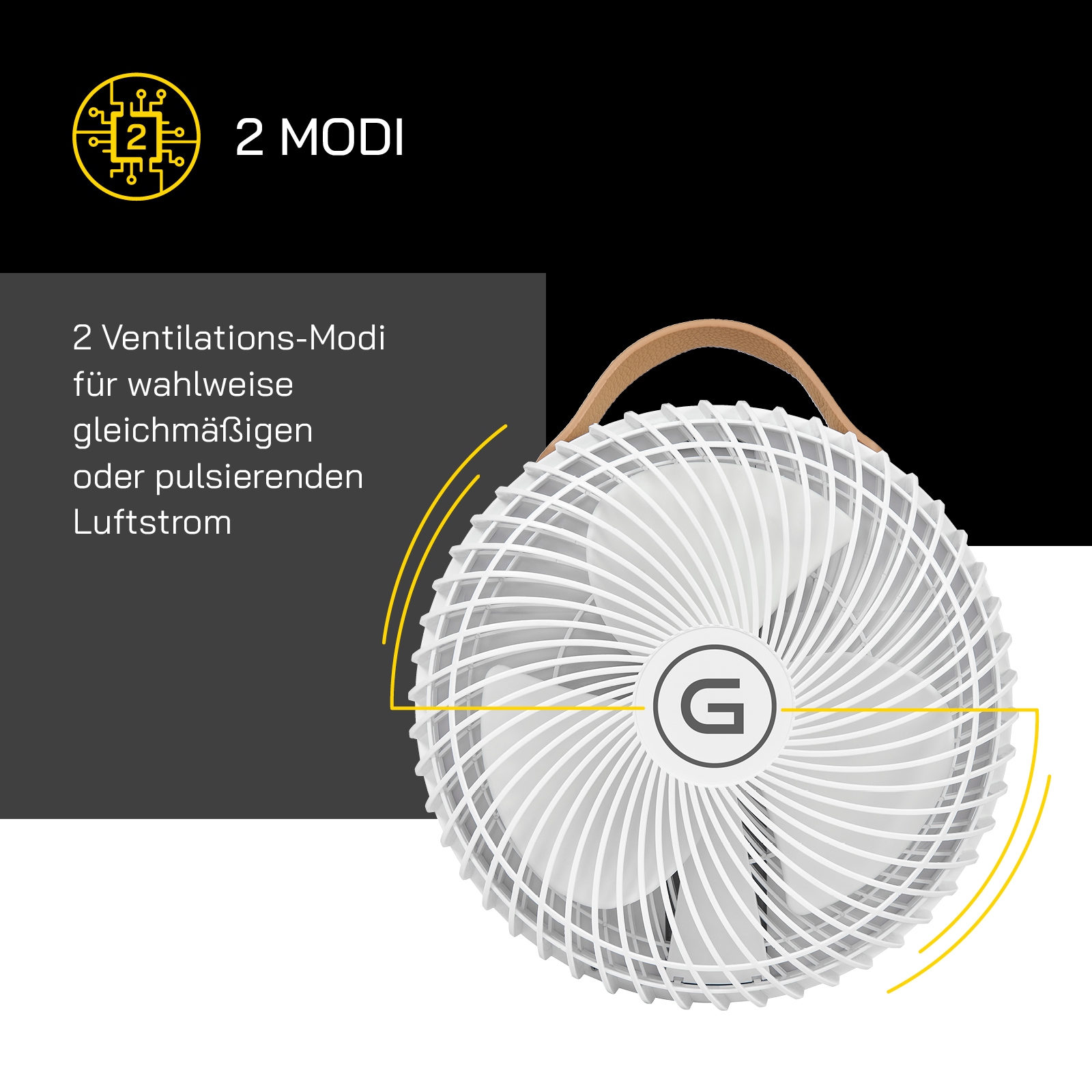 Gutfels Tischventilator »»VENTI 3030 R««, 17 cm Durchmesser, klappbar mit 4 Stufen, 20 Std. Akkulaufzeit, mit Powerback Funktion