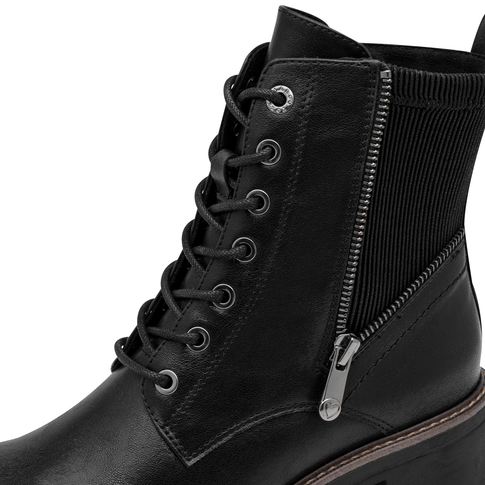 MARCO TOZZI Schnürstiefelette »LUTTER«  Blockabsatz, Ankle Boots mit Reißverschluss und Textil-Einsatz