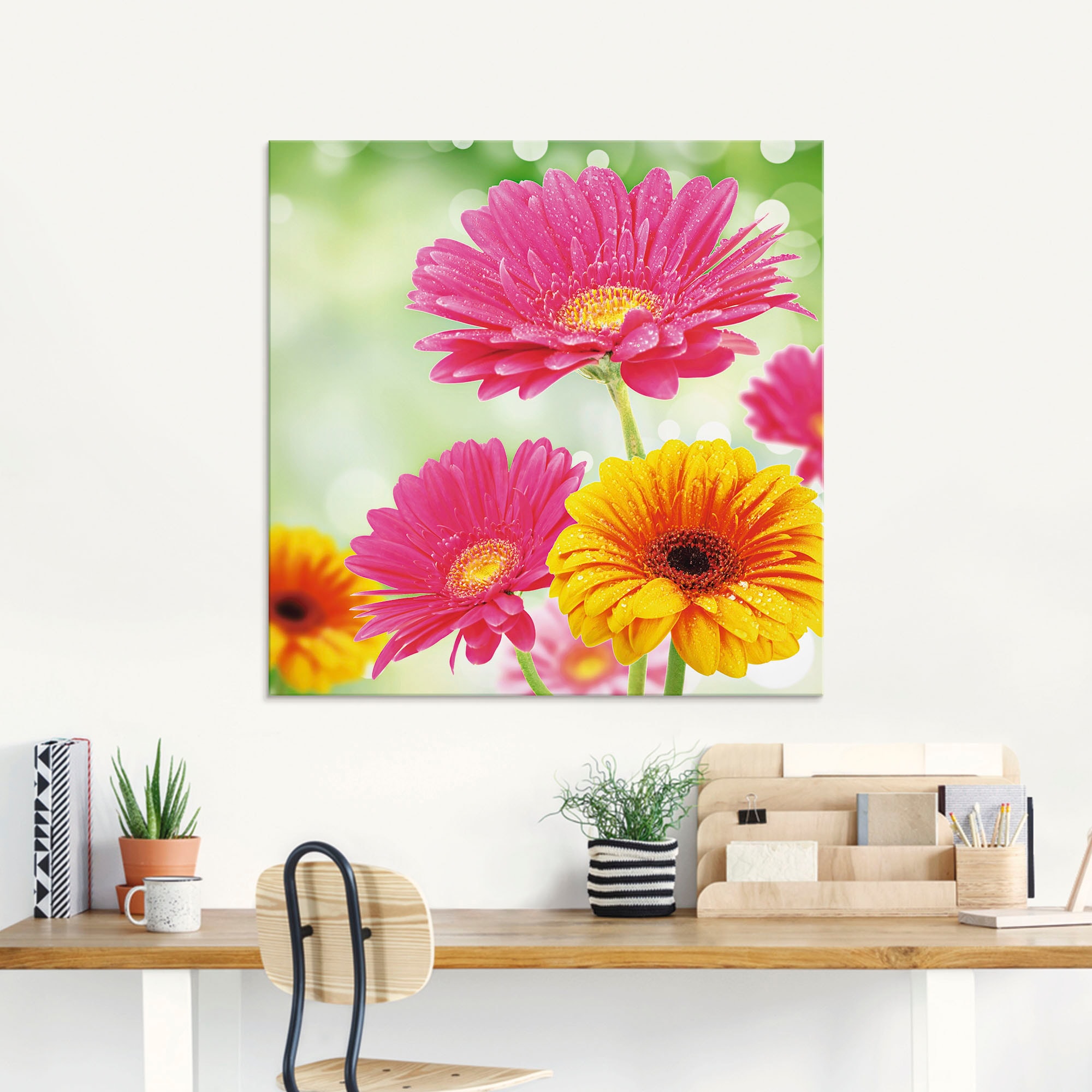 kaufen in Blumen, Gerberas«, Artland Romantik (1 auf Rechnung verschiedenen Glasbild - »Natürliche Größen St.),