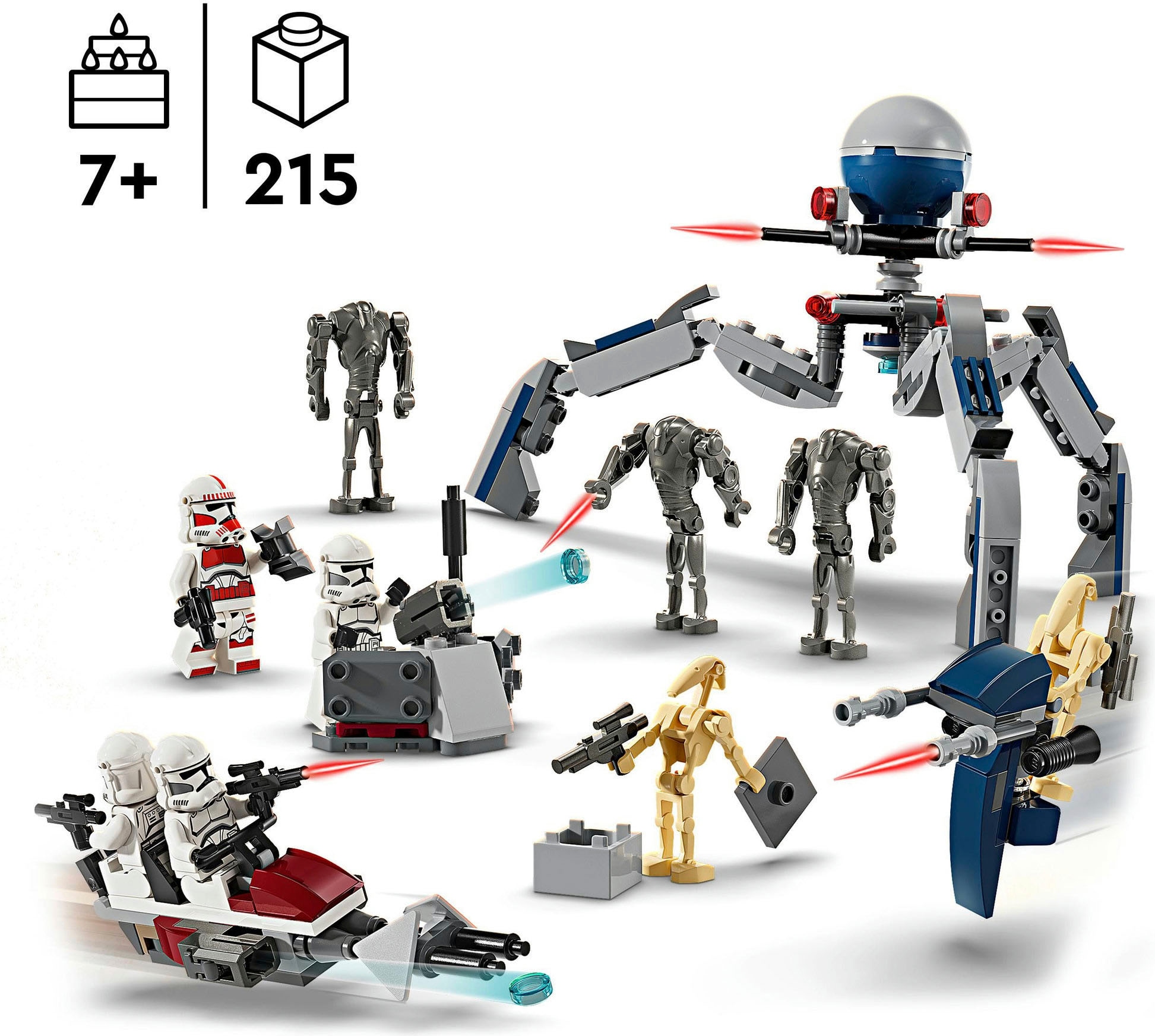 LEGO® Konstruktionsspielsteine »Clone Trooper™ & Battle Droid™ Battle Pack (75372), LEGO Star Wars™«, (215 St.), Made in Europe