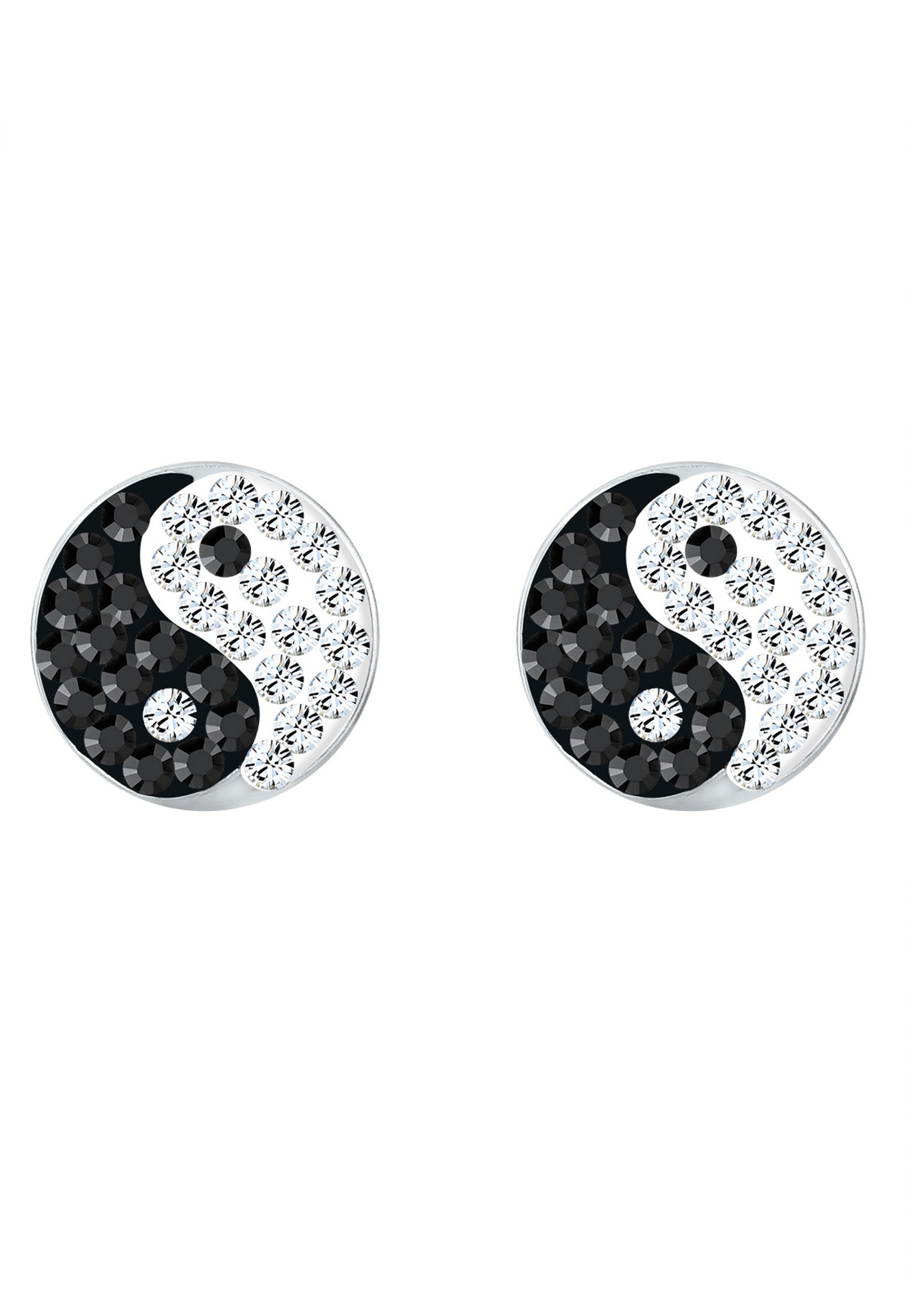 Elli Paar Ohrstecker »Ohrringe Yin und Yang Symbol Kristalle Silber«