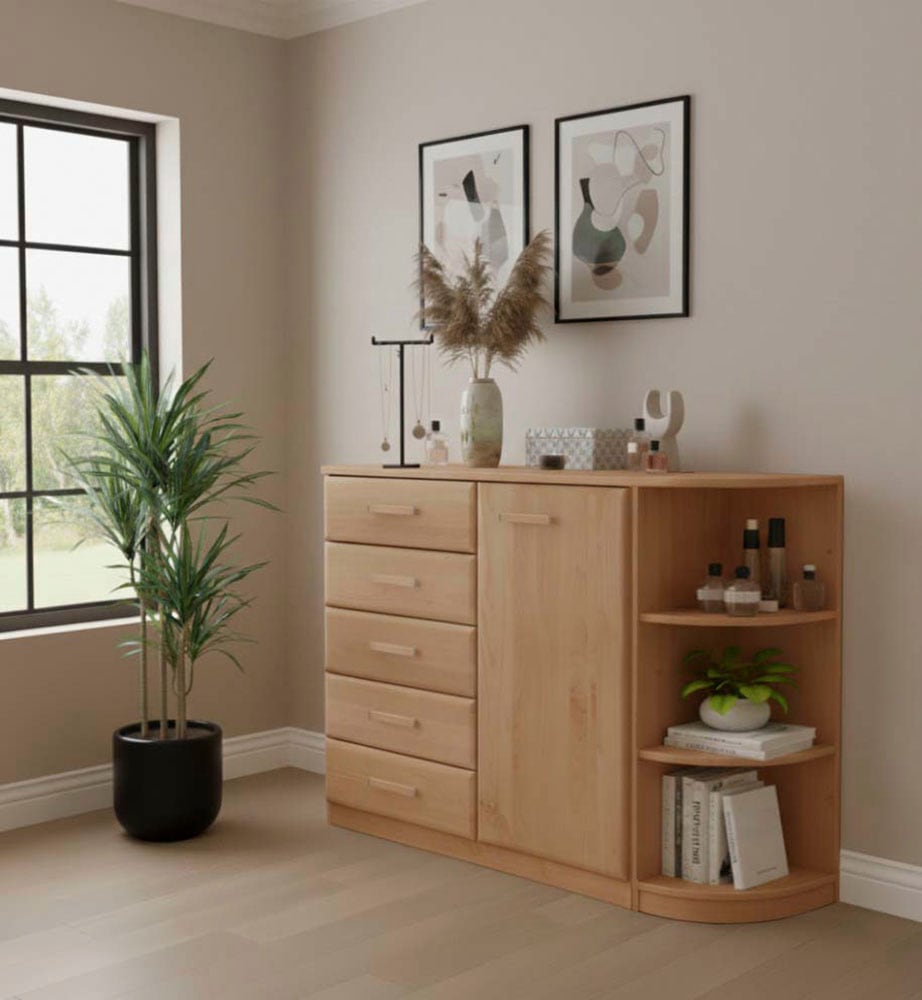 WIEMANN Anbauregal »Lausanne, Anbauregal, Eckregal, teilmassiv Erle« 37 x 89 x 37 cm (B/H/T), MADE IN GERMANY,  Links und rechts anstellbar