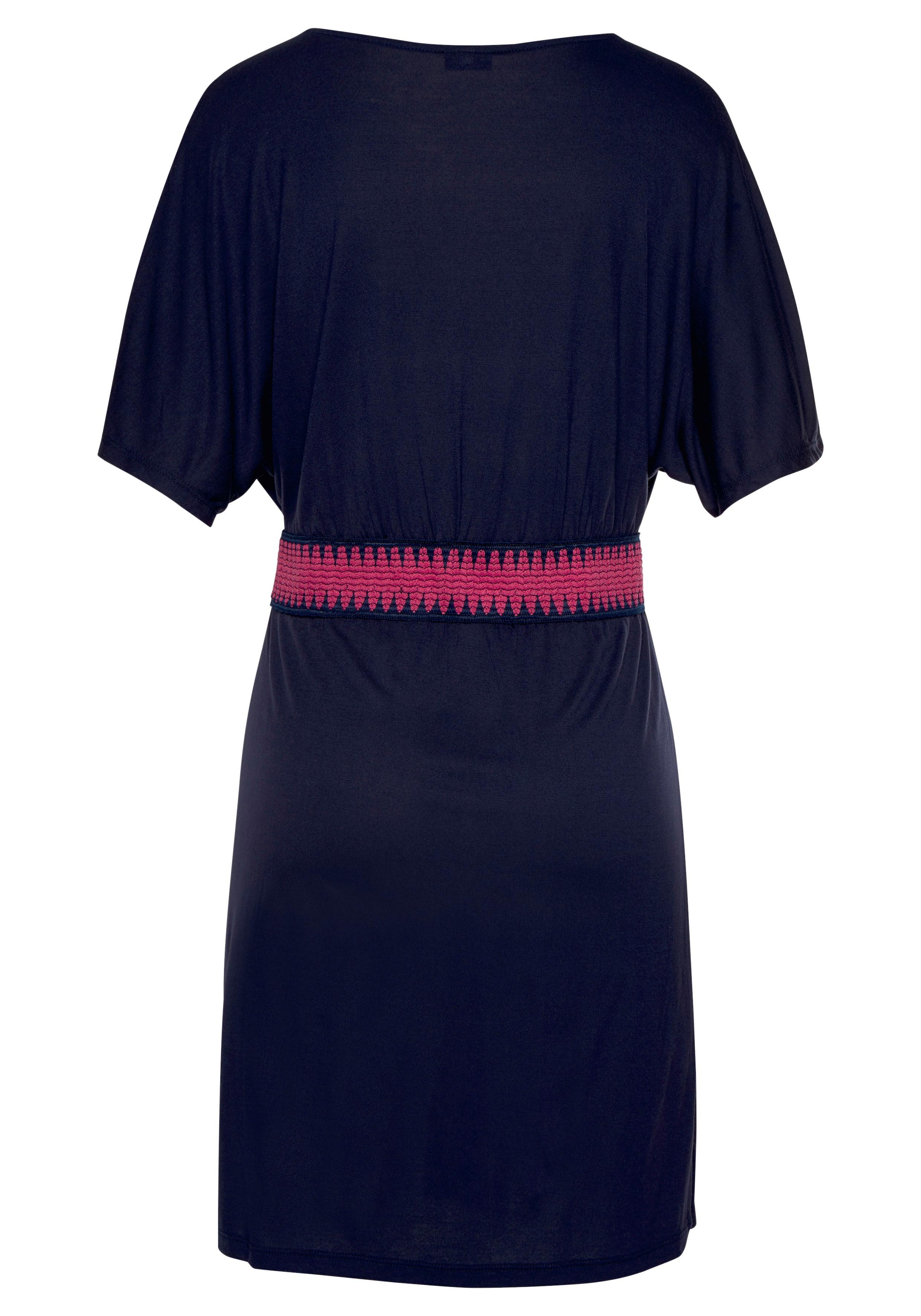 LASCANA Jerseykleid, mit breitem Bund, Sommerkleid in Wickeloptik, Strandkleid