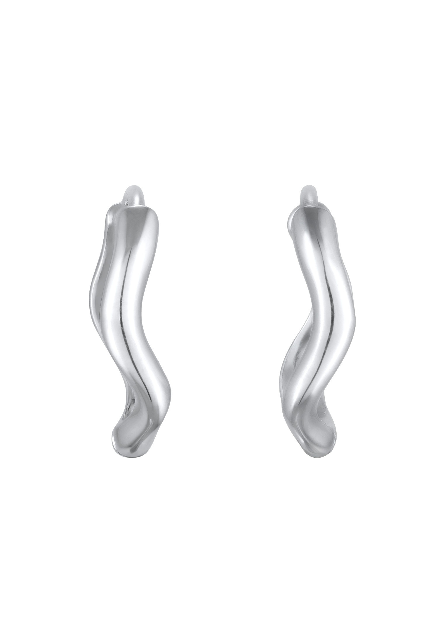 Elli Paar Creolen »Ohrringe Creolen Wellen Wave Design 925 Silber vergoldet«