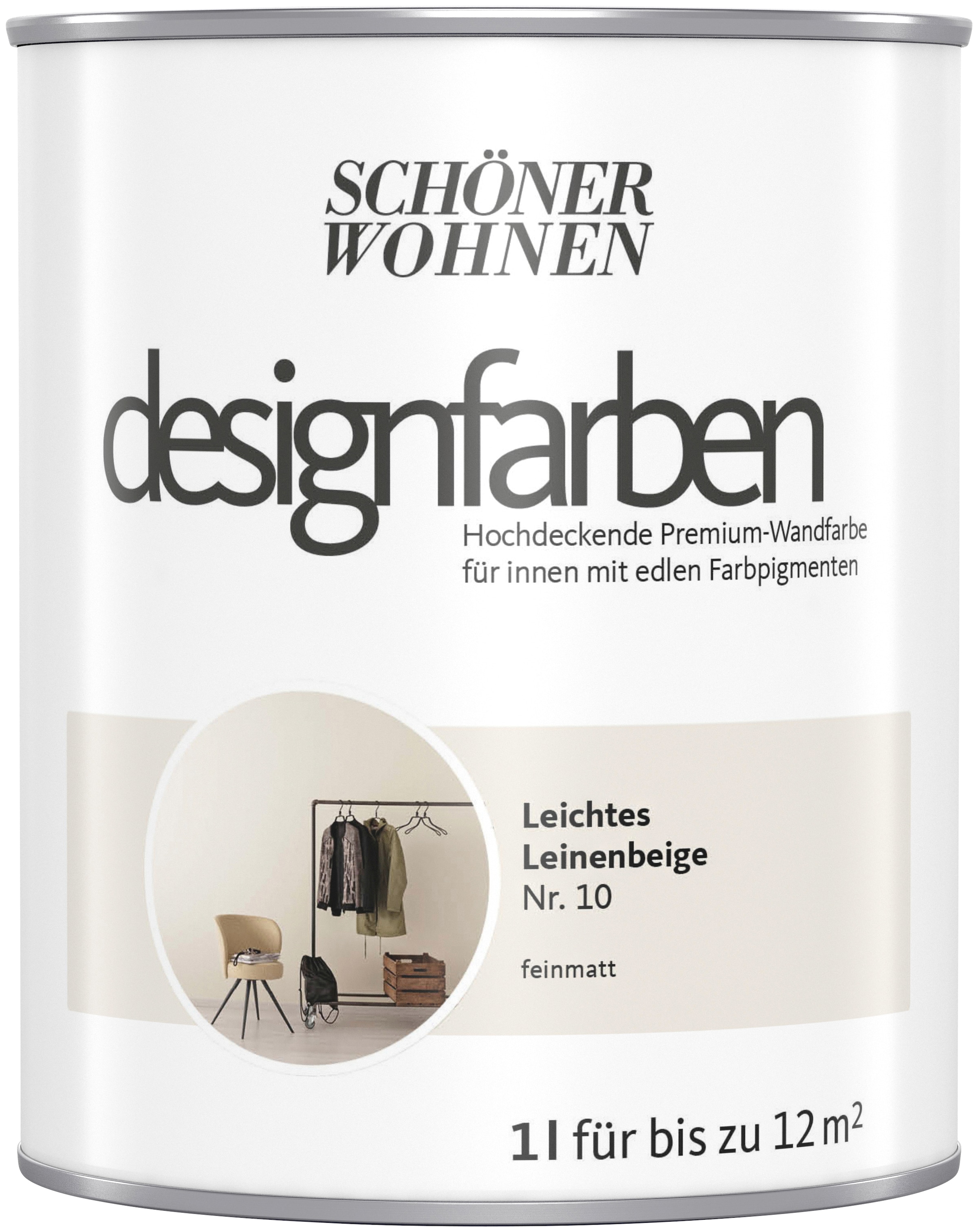 SCHÖNER WOHNEN FARBE Wand- und Deckenfarbe »designfarben«, 1 Liter, Leichtes...