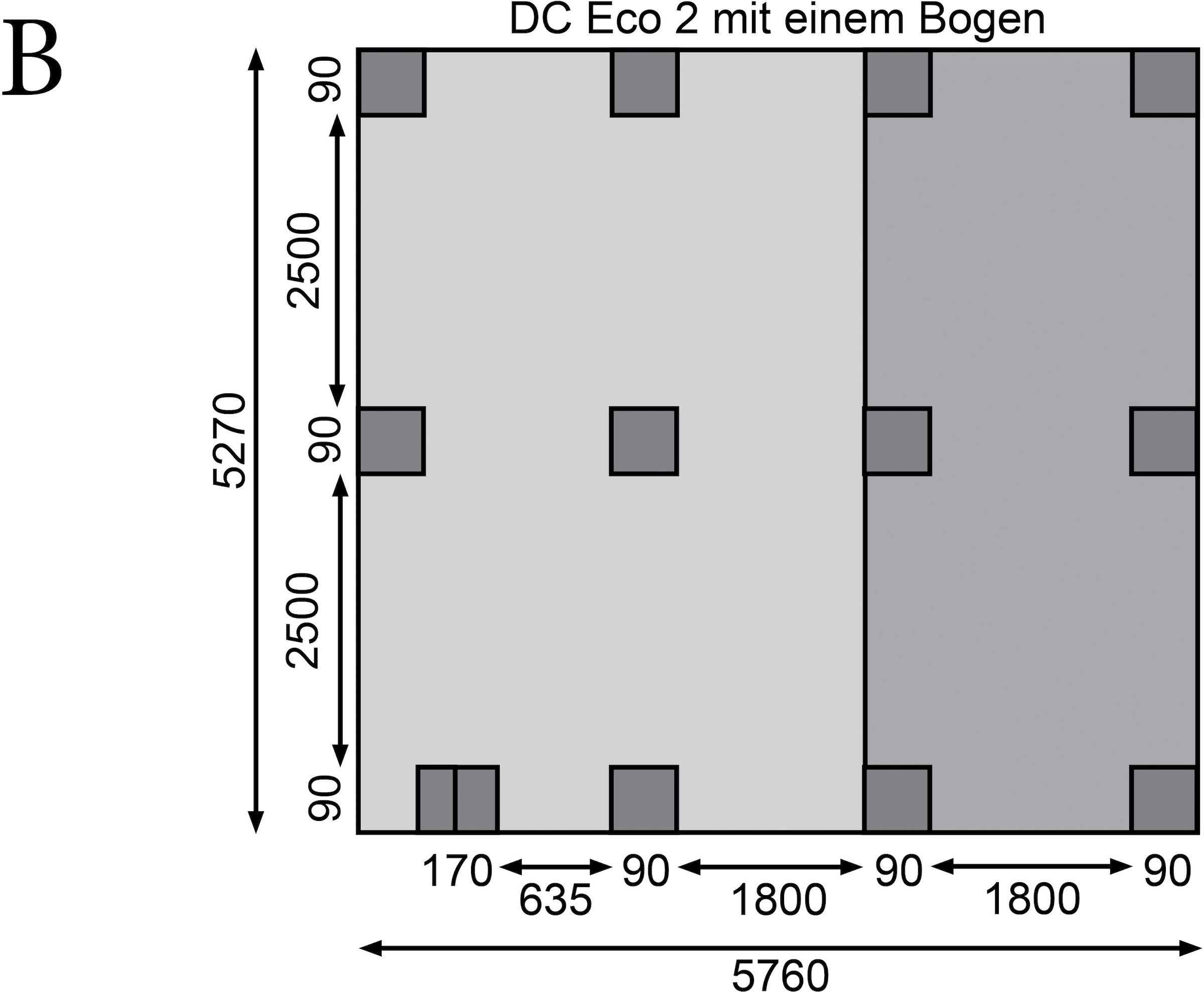 Karibu Doppelcarport »»ECO 2 SET« Variante B, AKTION kdi« Massivholz 509 cm KDI mit integriertem Abstellraum mittel, 1 Seitenwänden und 1 Rückwand