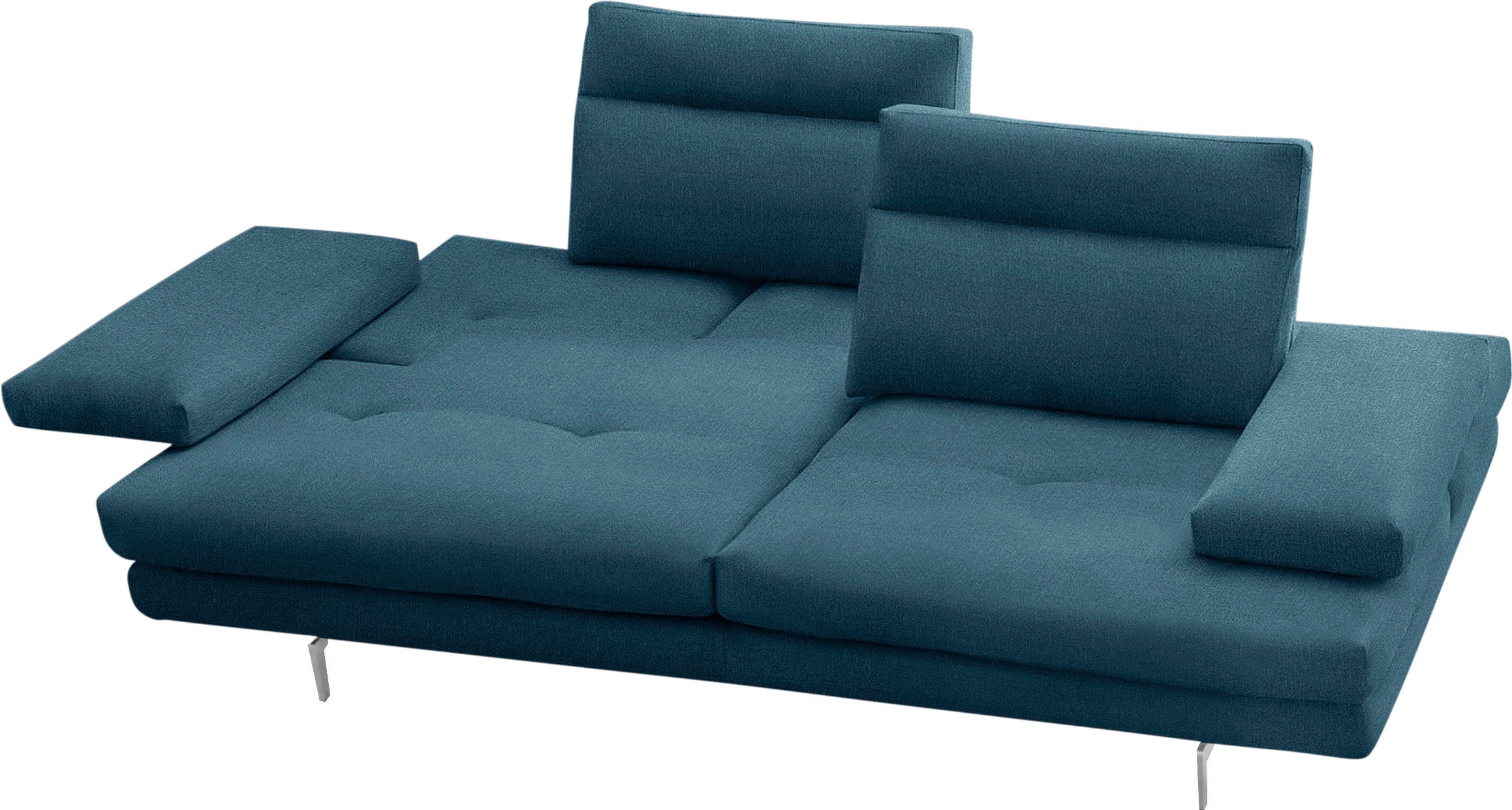 CALIA ITALIA 3-Sitzer »Toby Wing, Designsofa mit hohem Sitzkomfort, bequem und elegant«, inklusive Sitztiefenverstellung, Füße in Chrom glänzend