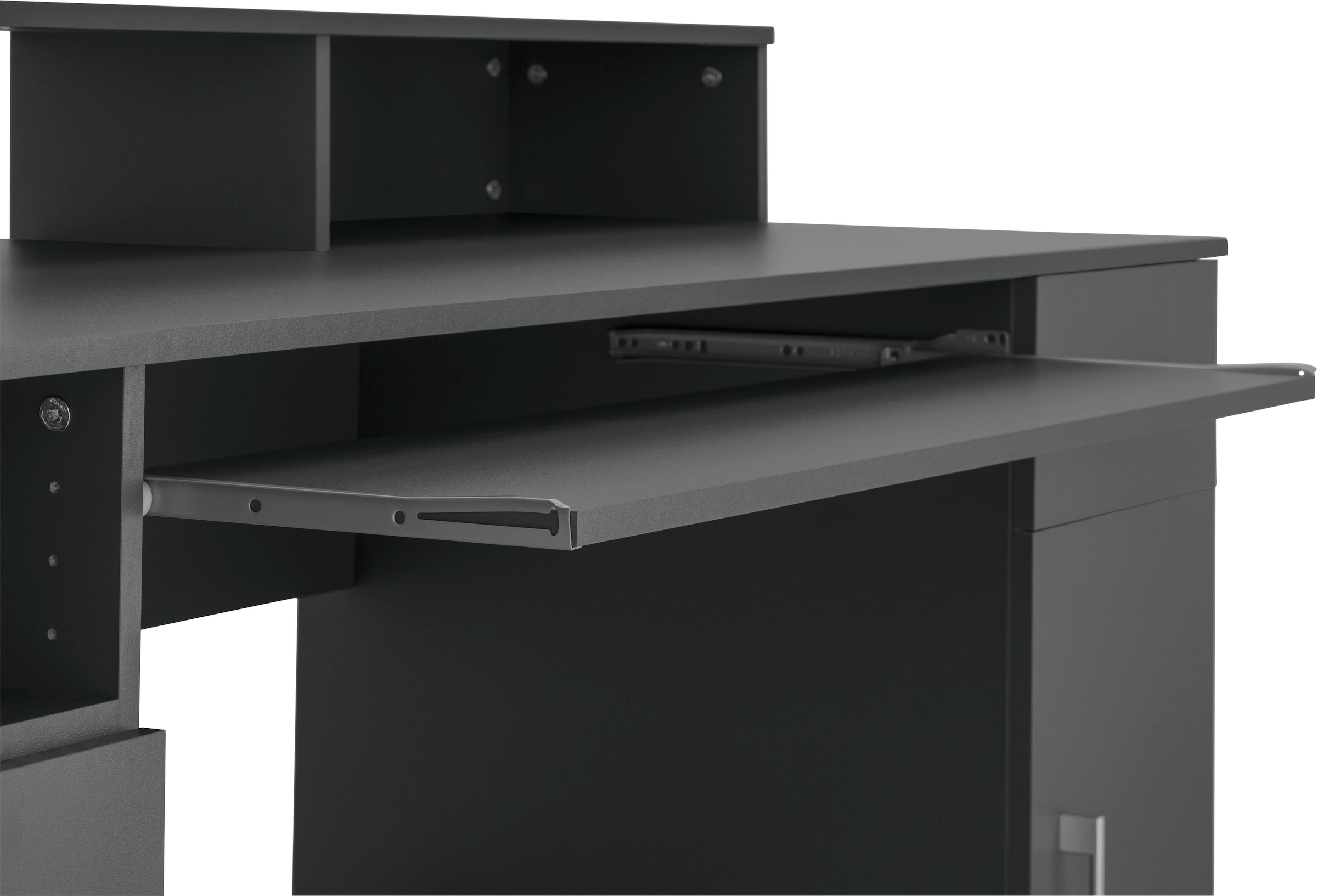 VOGL Möbelfabrik Schreibtisch »Timra mit Monitoraufsatz, Tastaturauszug & Towerfach,«, Breite 154 oder 178 cm, Made in Germany