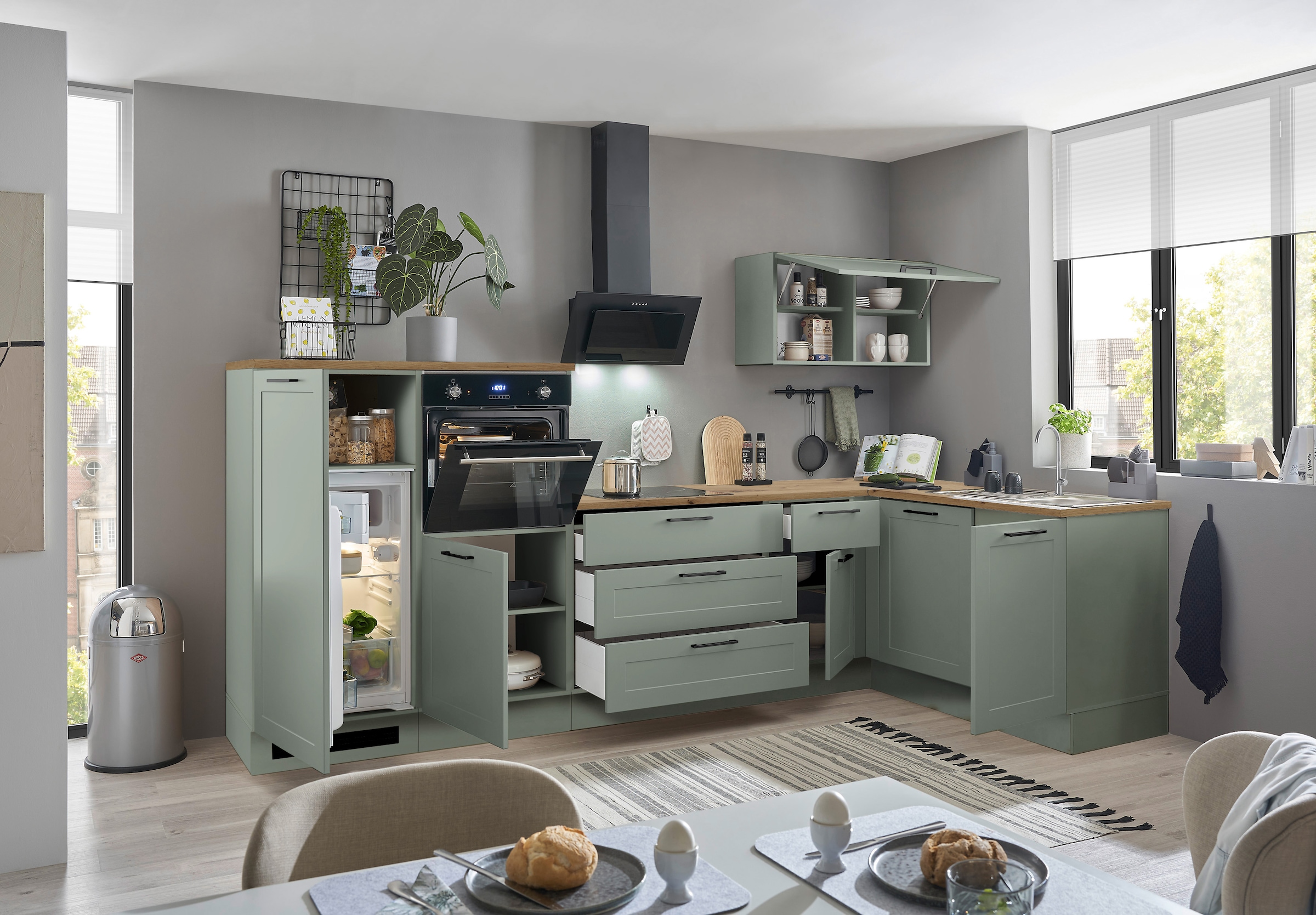 BASIC by Balculina Winkelküche »Marsi« Stellmaße 320x175 cm, wahlweise mit E-Geräten, mit Soft-Close-Funktion