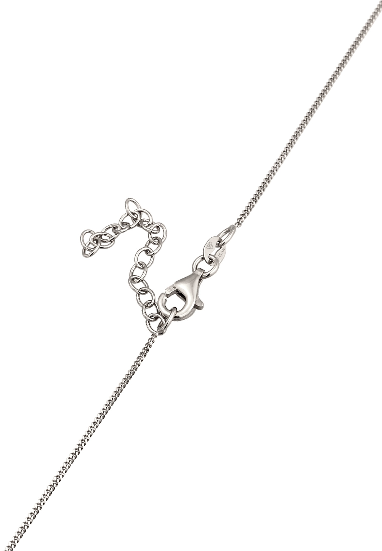 Elli Kette ohne Anhänger »Halskette Plättchen Synthetischer Opal Weiß 925 Sterling Silber«