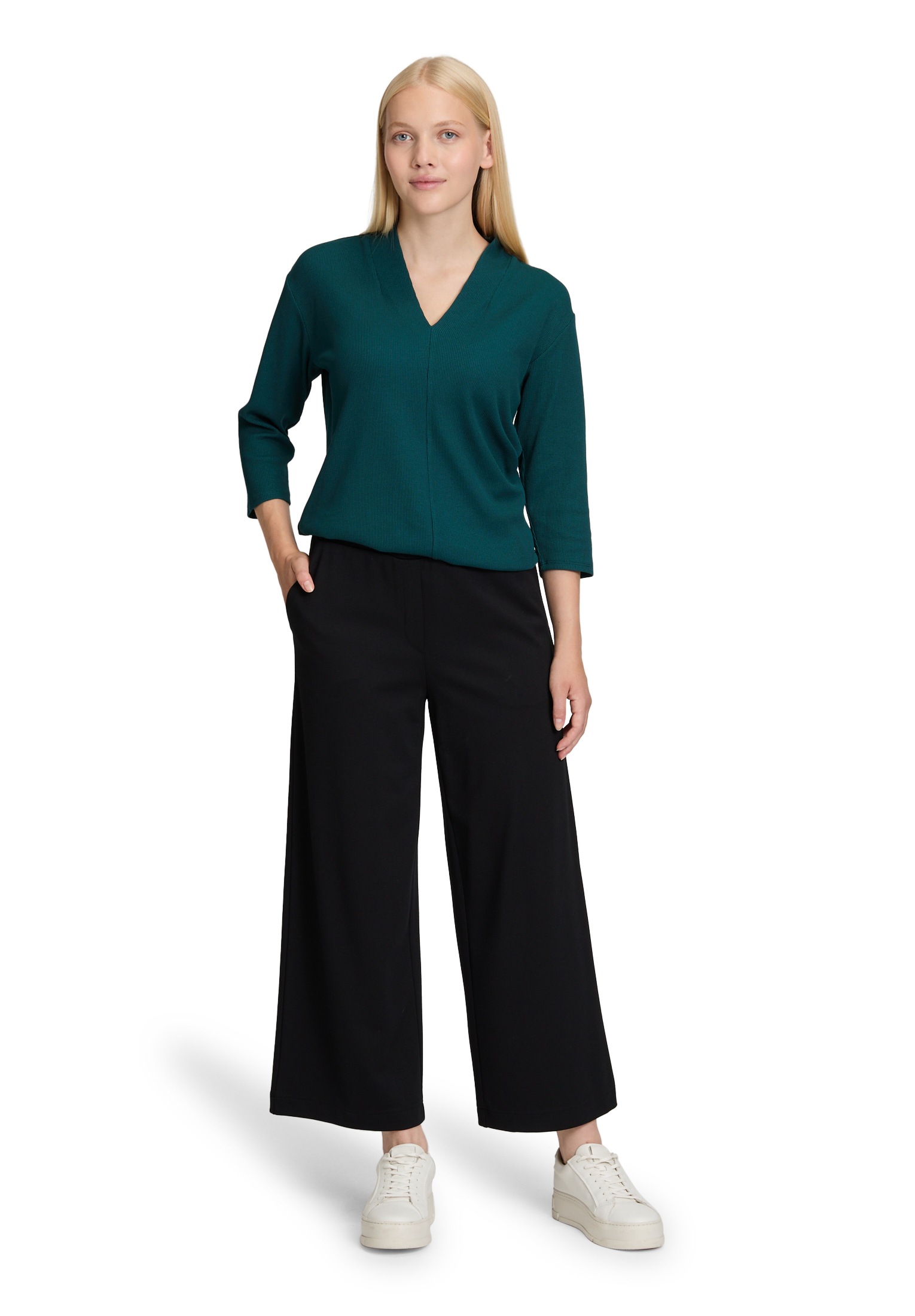 Betty&Co Langarmshirt »Casual-Shirt mit V-Ausschnitt«