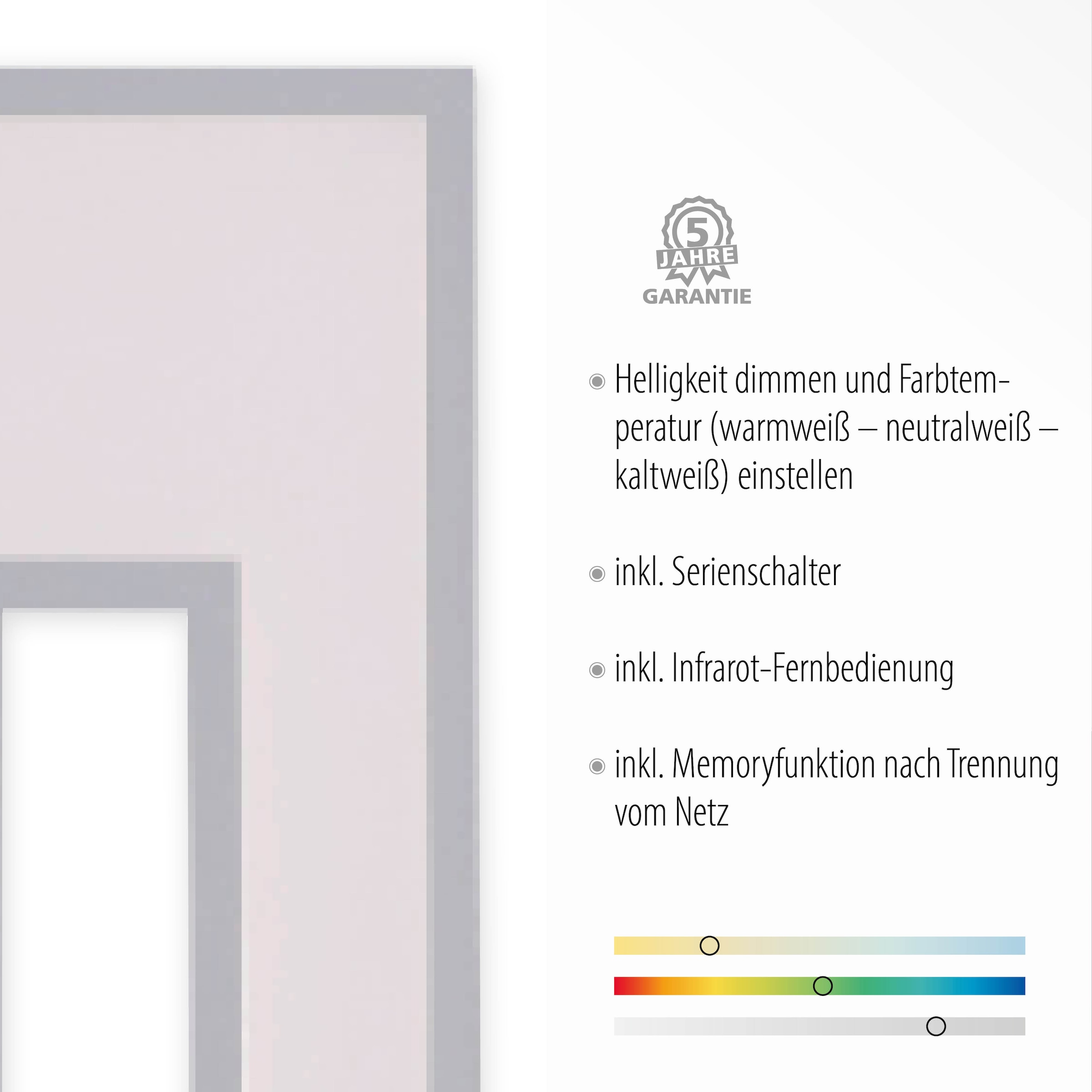 JUST LIGHT LED Deckenleuchte »RECESS« LED-Board 1 Stk. warmweiß - kaltweiß dimmbar über Fernbedienung