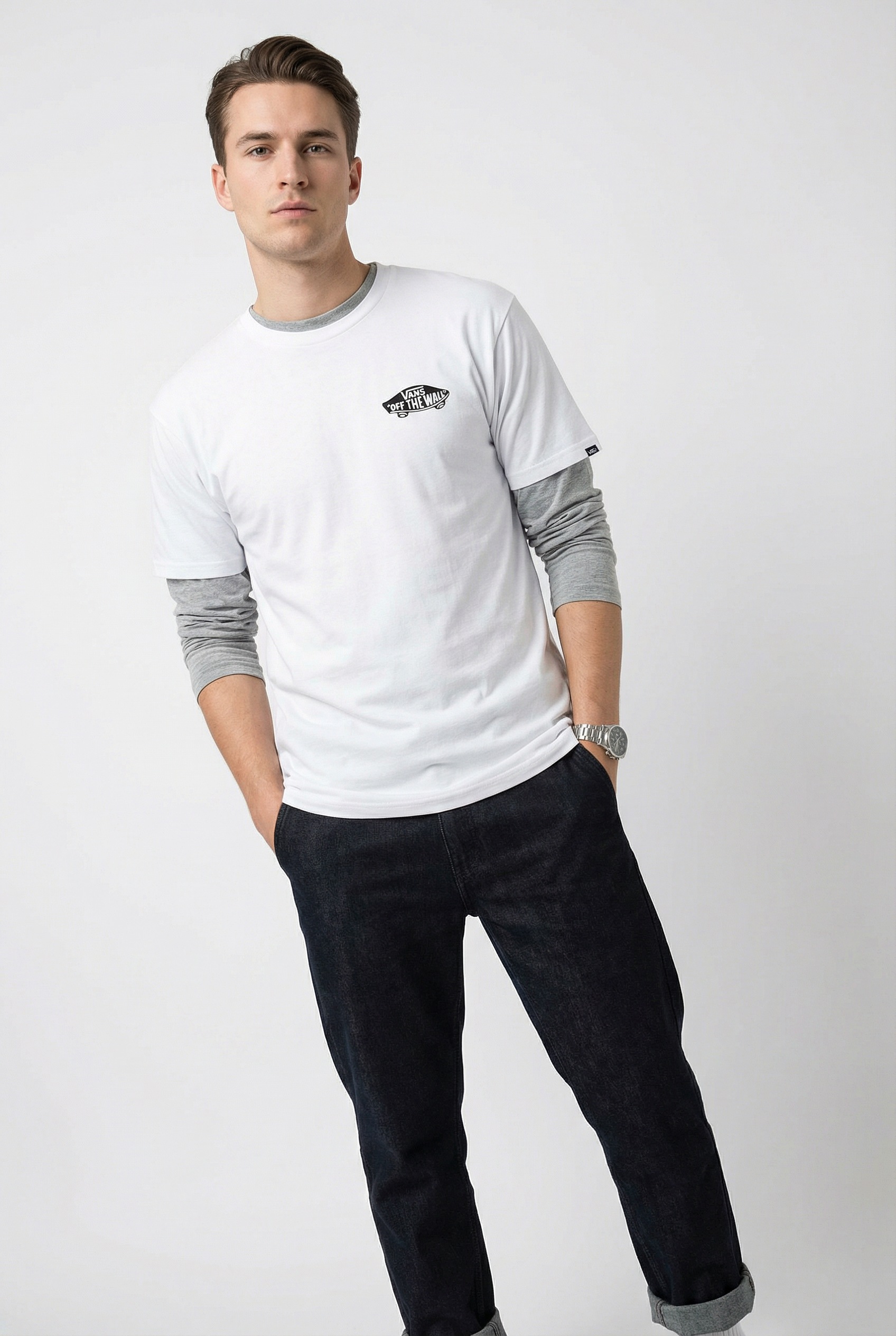 Vans T-Shirt »DOUBLE STANDARD SS TEE« sportlicher Stil, ohne Verschluss, Rundhalsausschnitt