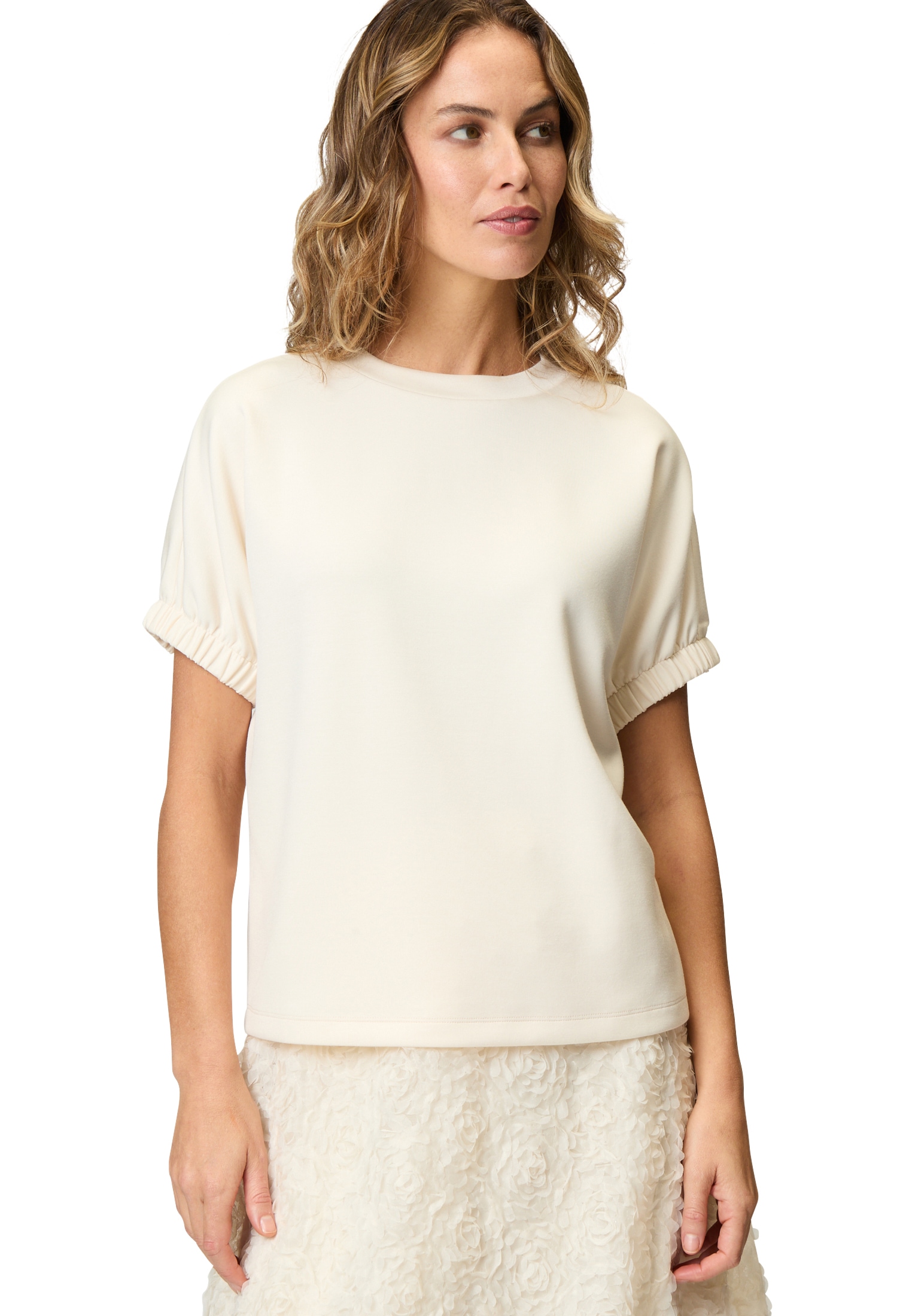 Zero Sweatshirt »Sweat-T-Shirt mit gerafften Ärmeln«