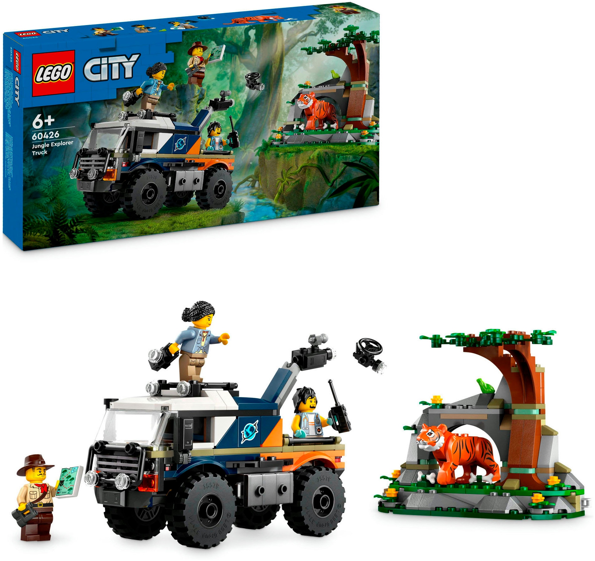 Konstruktionsspielsteine »Dschungelforscher-Truck (60426), LEGO City«, (314 St.), Made...
