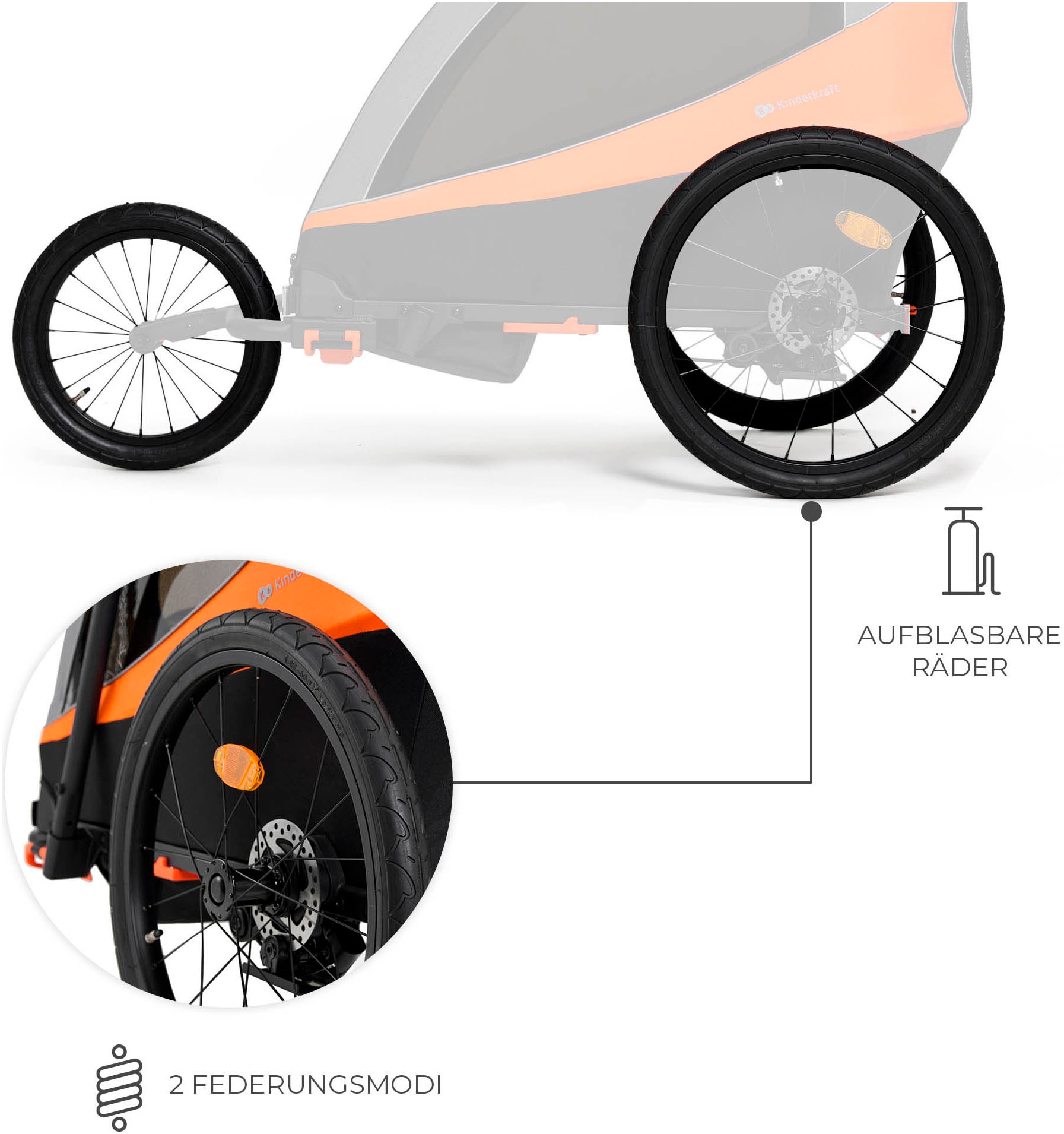 Kinderkraft Fahrradkinderanhänger »NAVA«, für 2 Kinder
