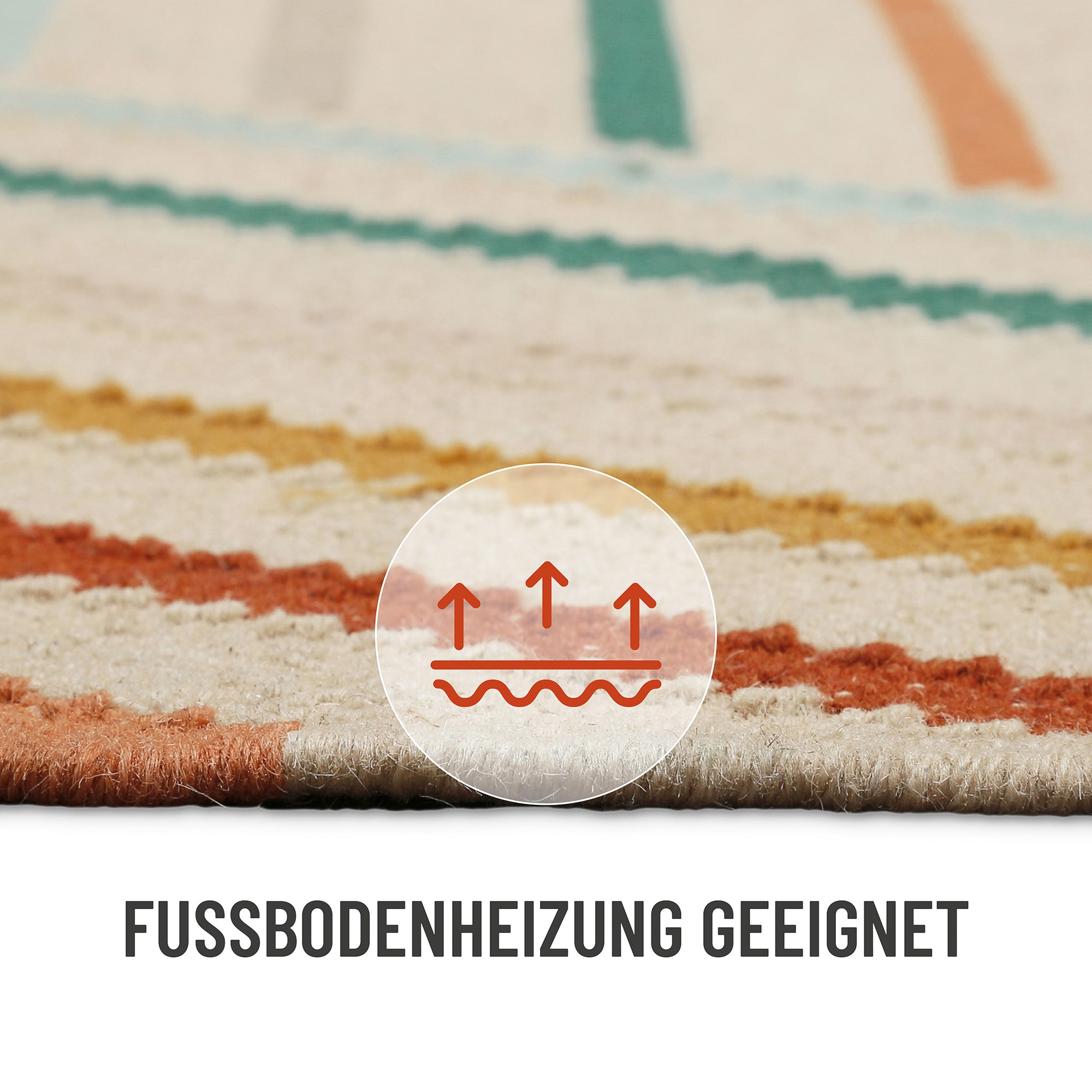 Wecon home Teppich »Modern Pop« rechteckig 5 mm Höhe handgewebt, robust, strapazierfähig, skandinavisch, Naturfaser