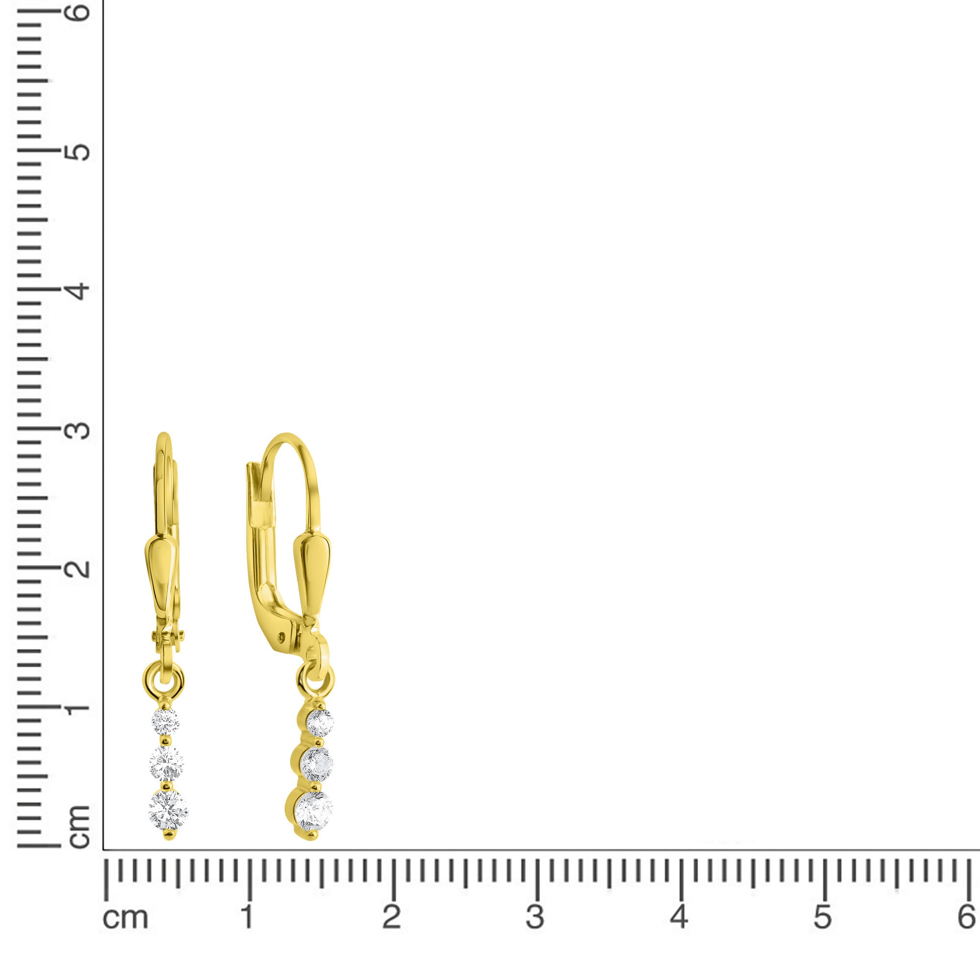 Firetti Paar Ohrhänger »Schmuck Geschenk Gold 375 Ohrschmuck Ohrring Stäbchen«, mit Zirkonia (synth.)