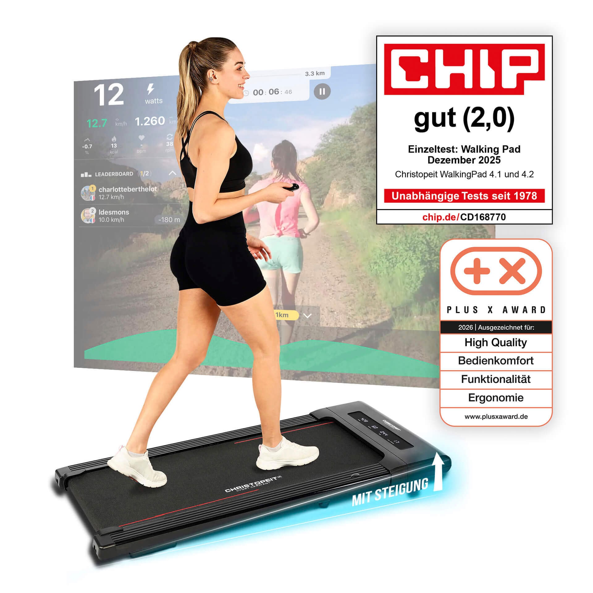 Christopeit Sport® Laufband »Walking Pad 4.1« bis max. 6 km/h, 120 kg max. Benutzergewicht