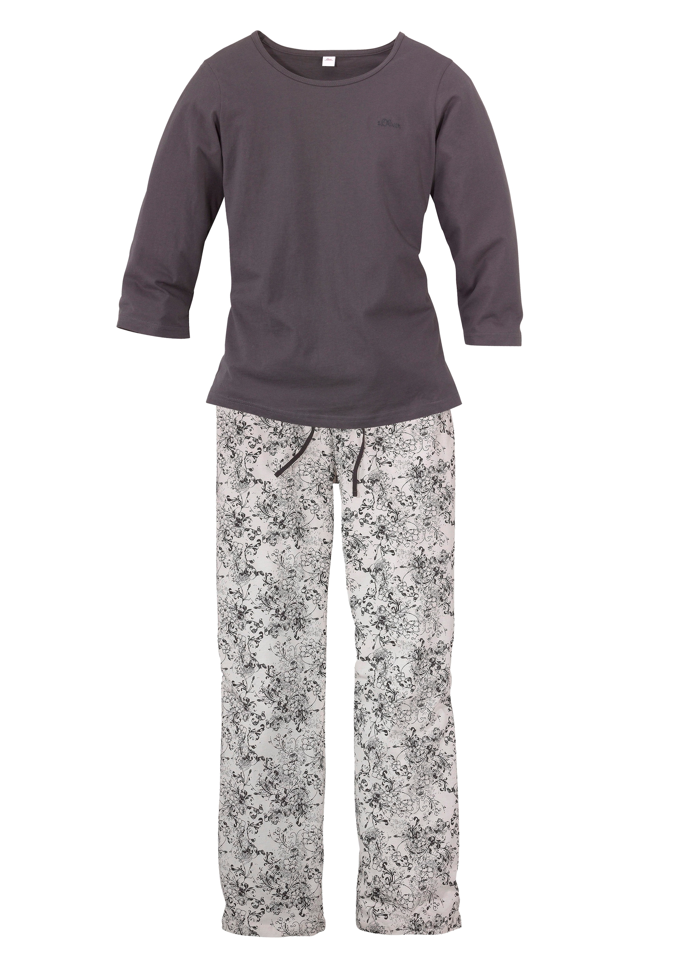 s.Oliver Pyjama, (2 tlg.), mit feinem Blumenmuster