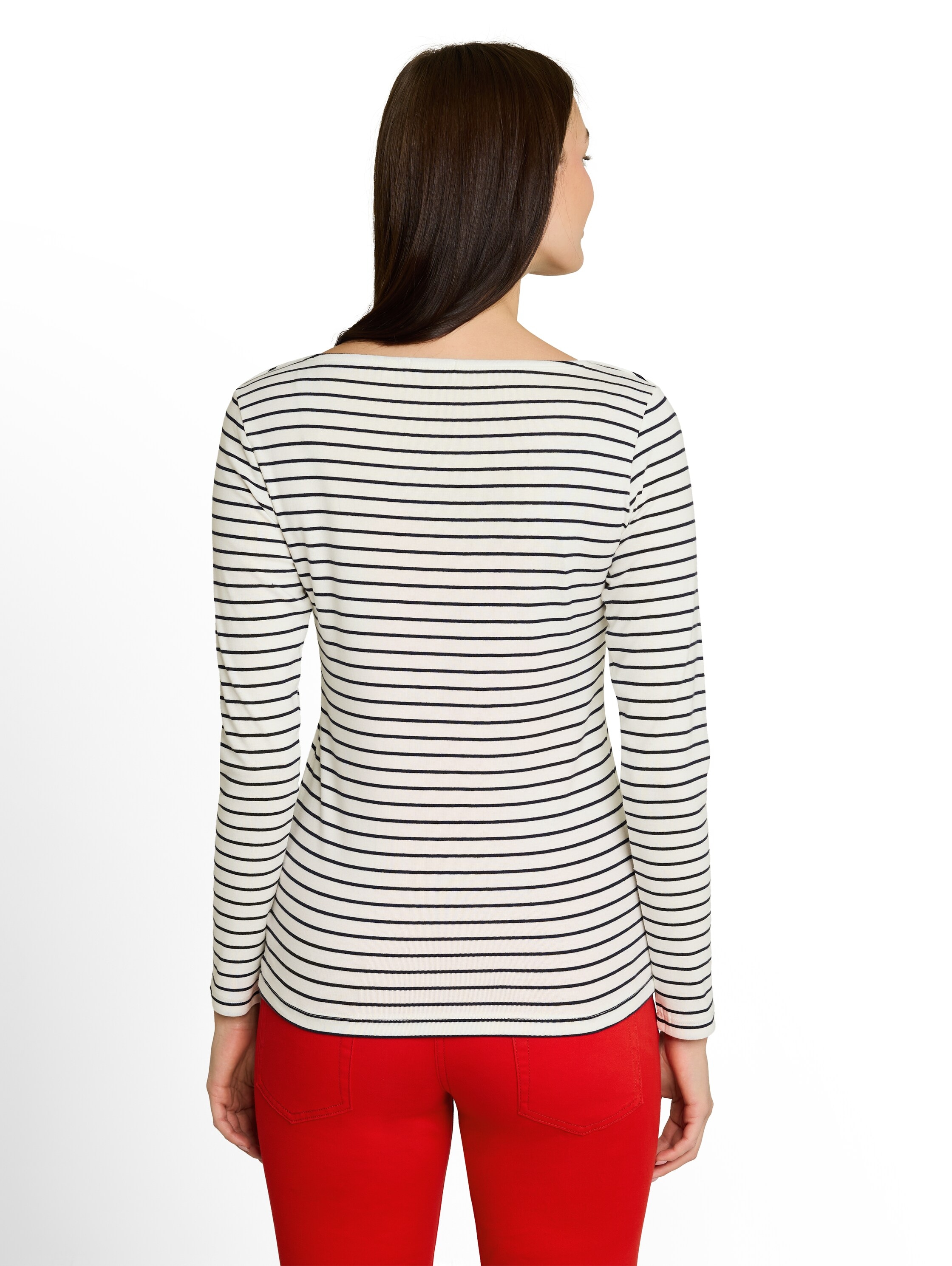 TOM TAILOR Langarmshirt im Streifen-Look und mit Stickerei