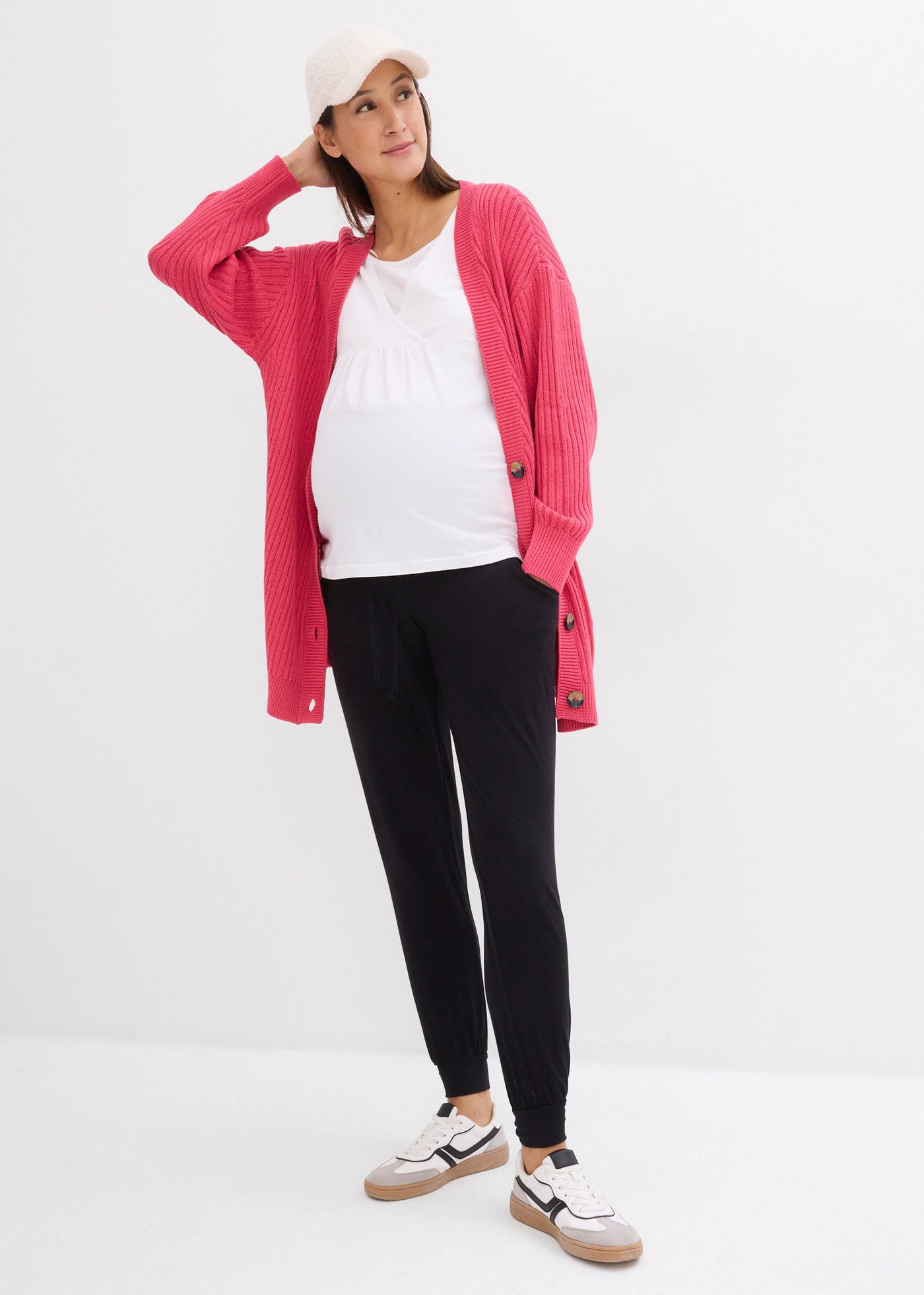 bonprix Umstandshose  aus Viskose, mit breitem Umschlagbund, elastischer Saum