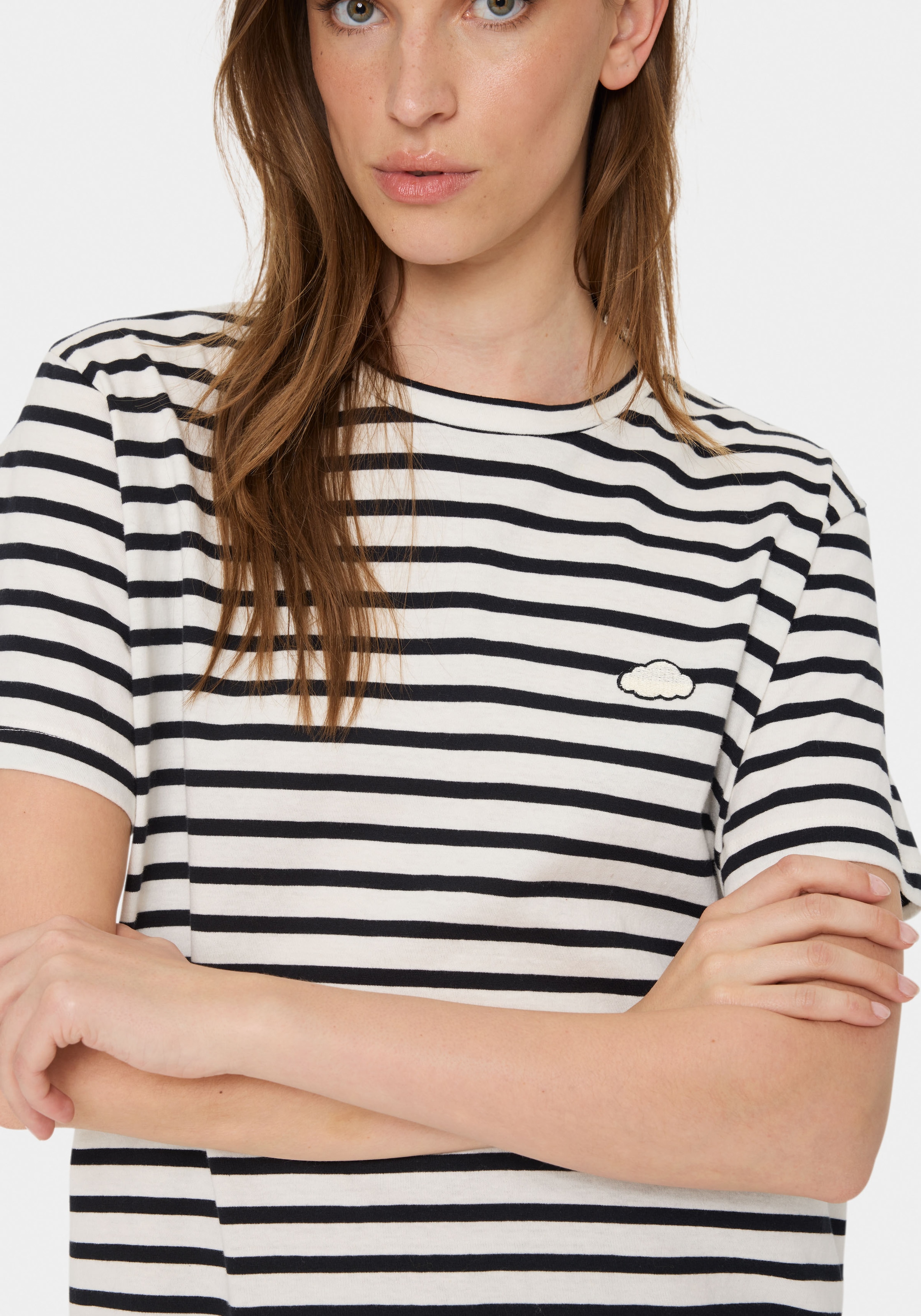 Saint Tropez T-Shirt »GanikaSZ T-Shirt«, mit kleiner Stickerei