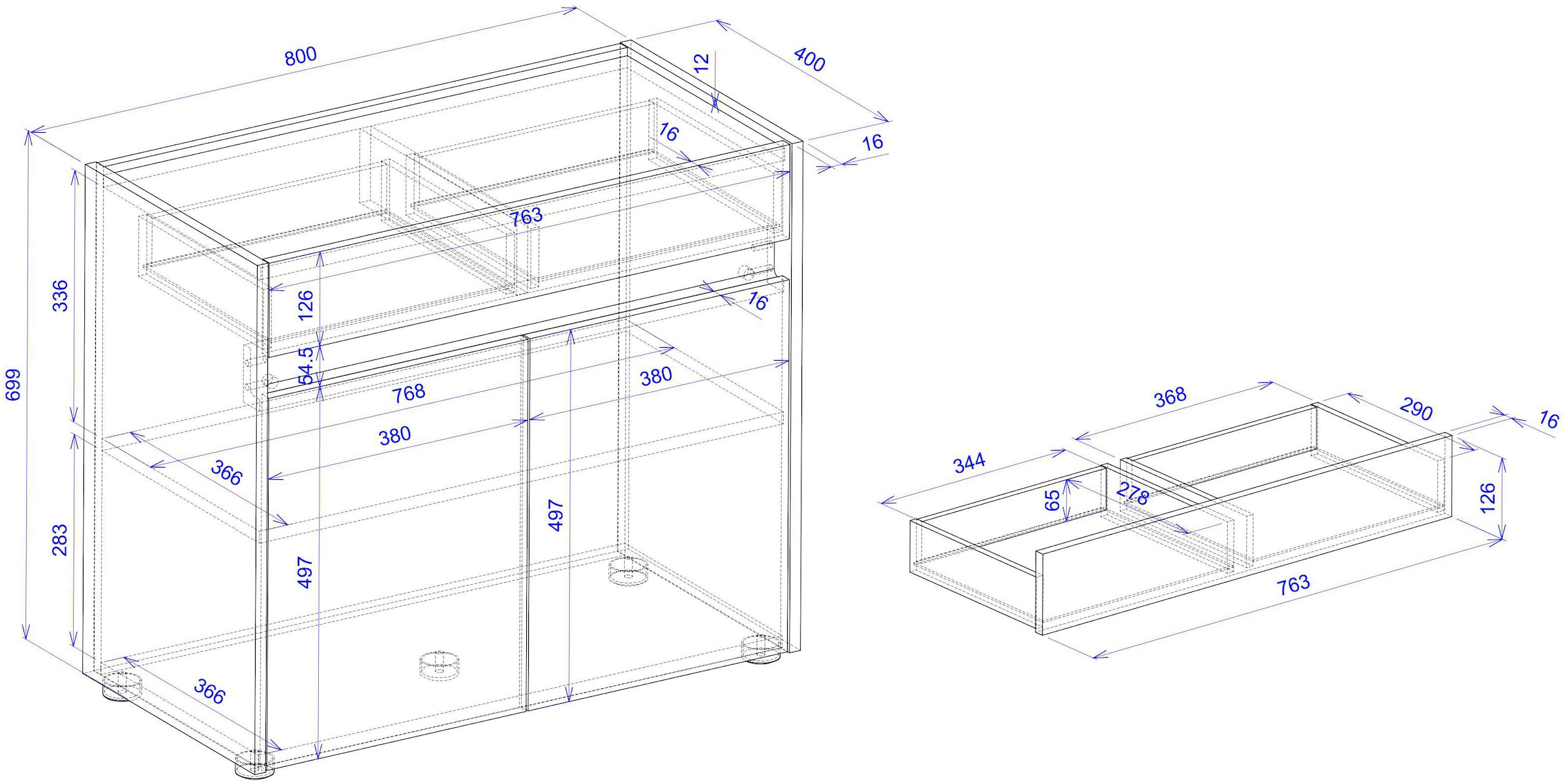 INOSIGN Kommode »GIRON/ CiTY, Schrank in Wotan Eiche, Sideboard im modernen Design«, in zwei Farben erhältlich, 2 Türen, 1 Schubkasten, 80 cm breit