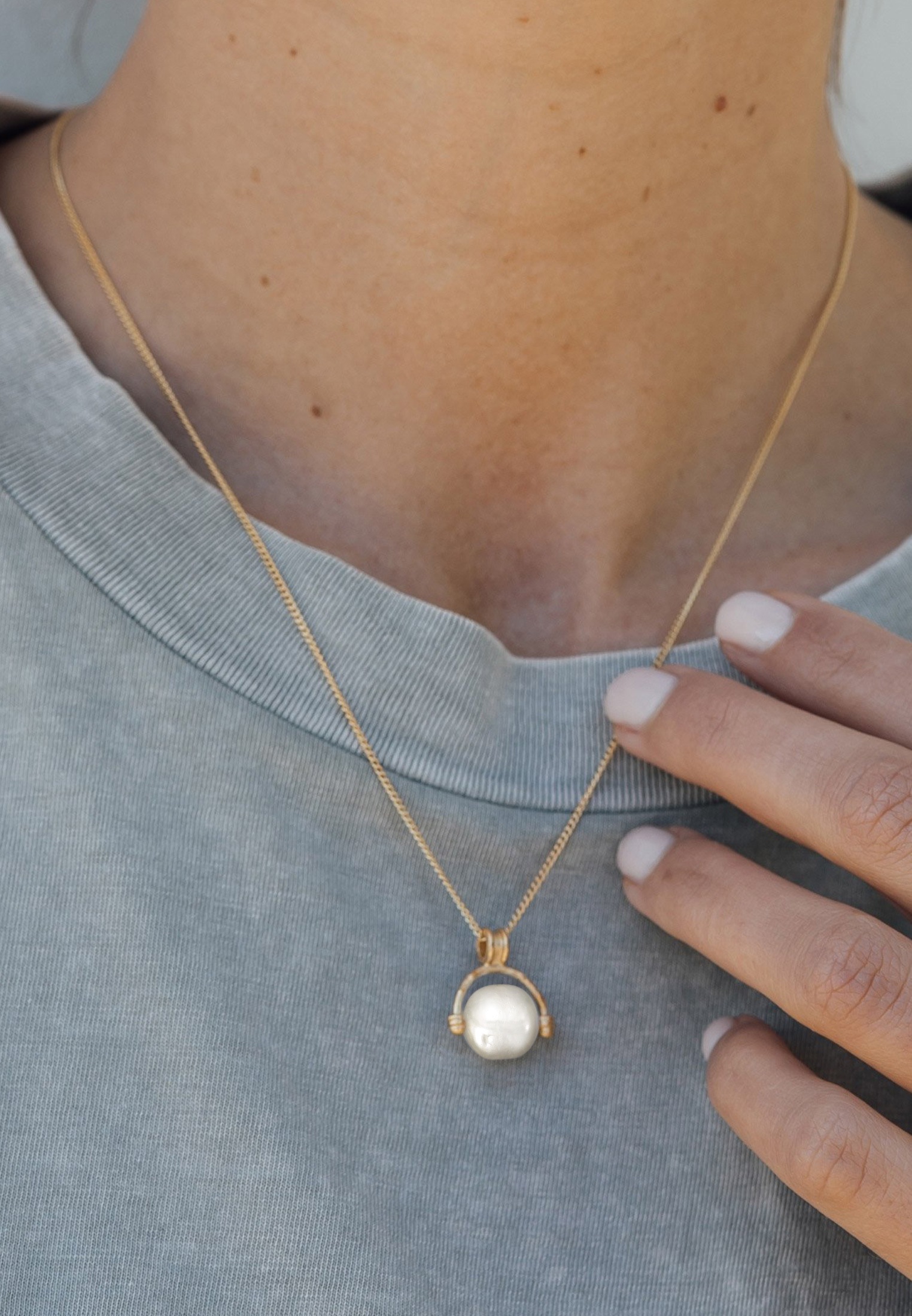 HAZE & GLORY Kette mit Anhänger »Halskette Süsswasserperle - Deep Sea 925 Silber«