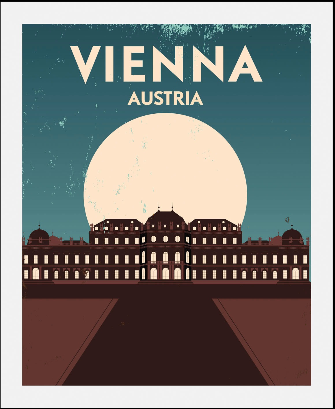 queence Bild »Vienna«, Stadt-Städte-Gebäude-Schriftzug-Schriftzüge-Österreich, (1 St.), gerahmt