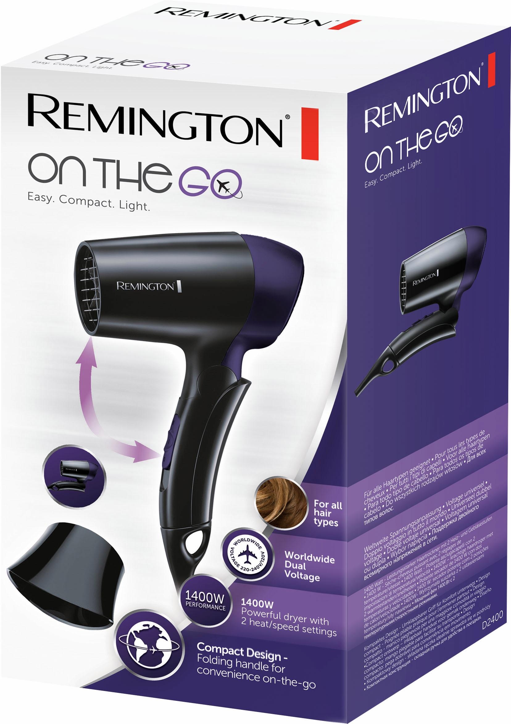 Remington Haartrockner »D2400«, 1400 W, 1 Aufsätze, Extrem kleiner Reisehaartrockner klein & stark & für Reisen,Diffusor